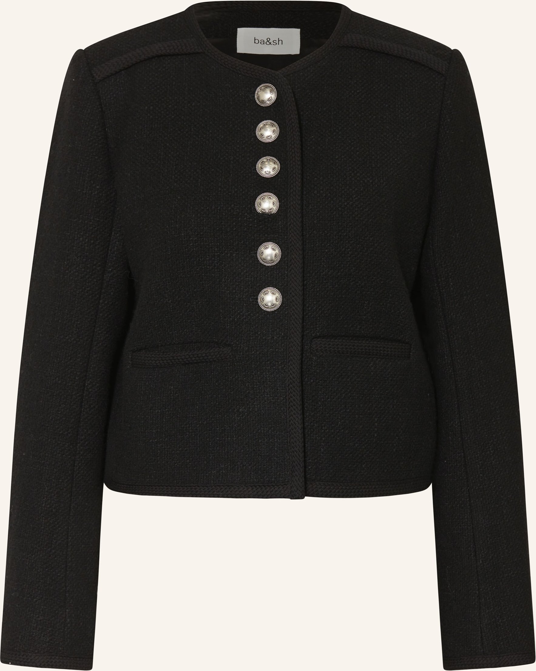 Ba&Sh Kastenjacke Polie Aus Tweed schwarz