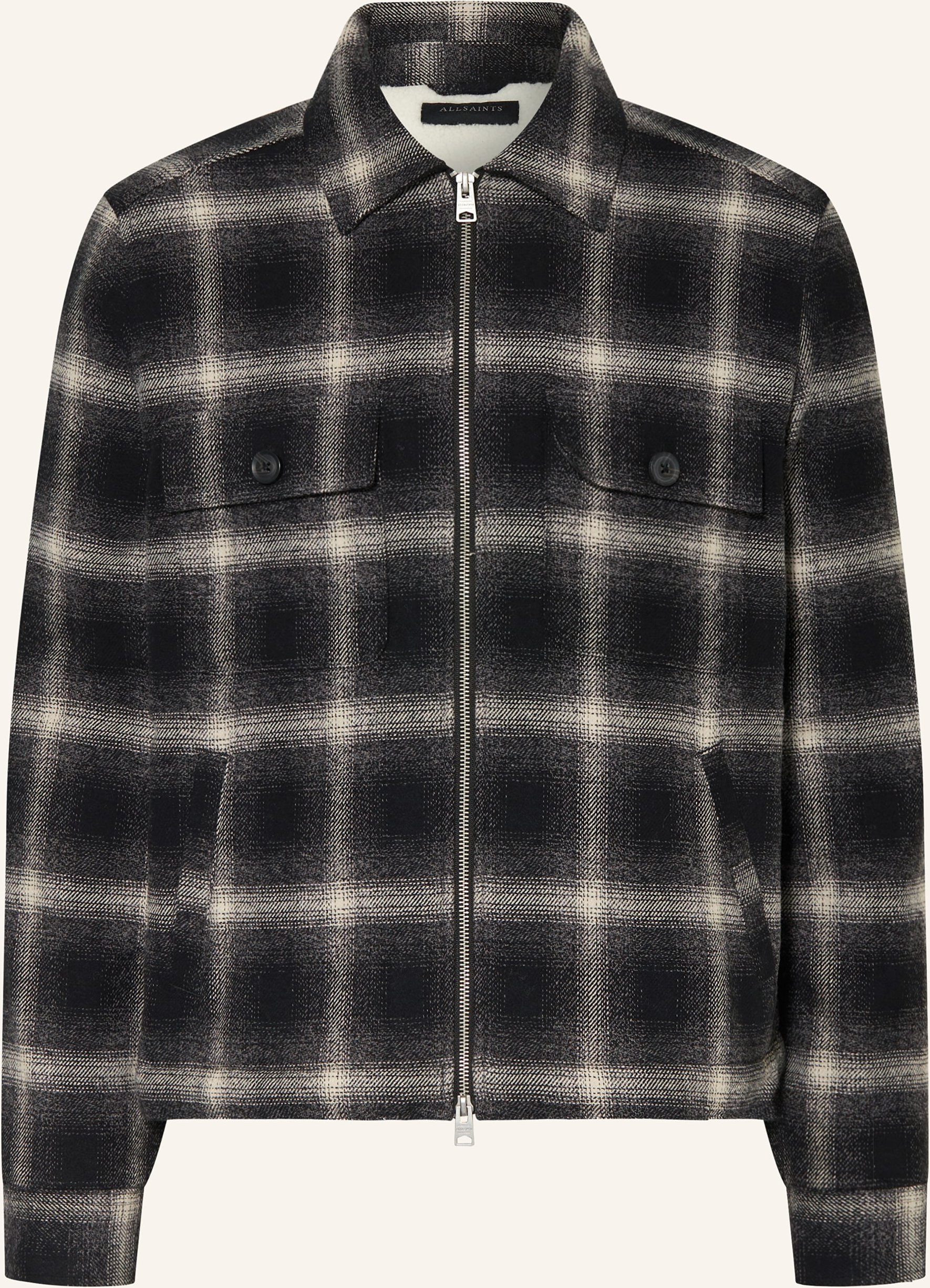 Allsaints Overjacket Bayo Mit Teddyfell schwarz