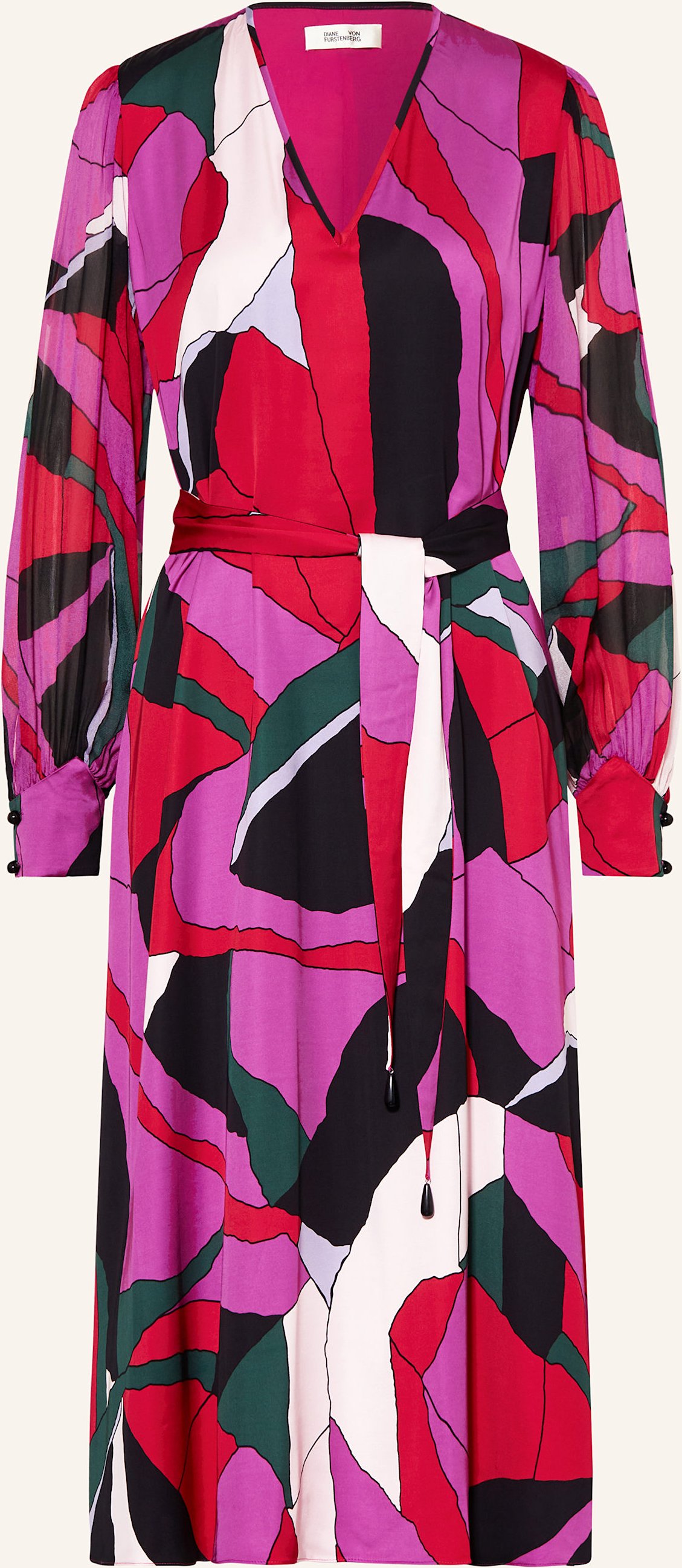 Diane Von Furstenberg Satinkleid Abel Im Materialmix pink