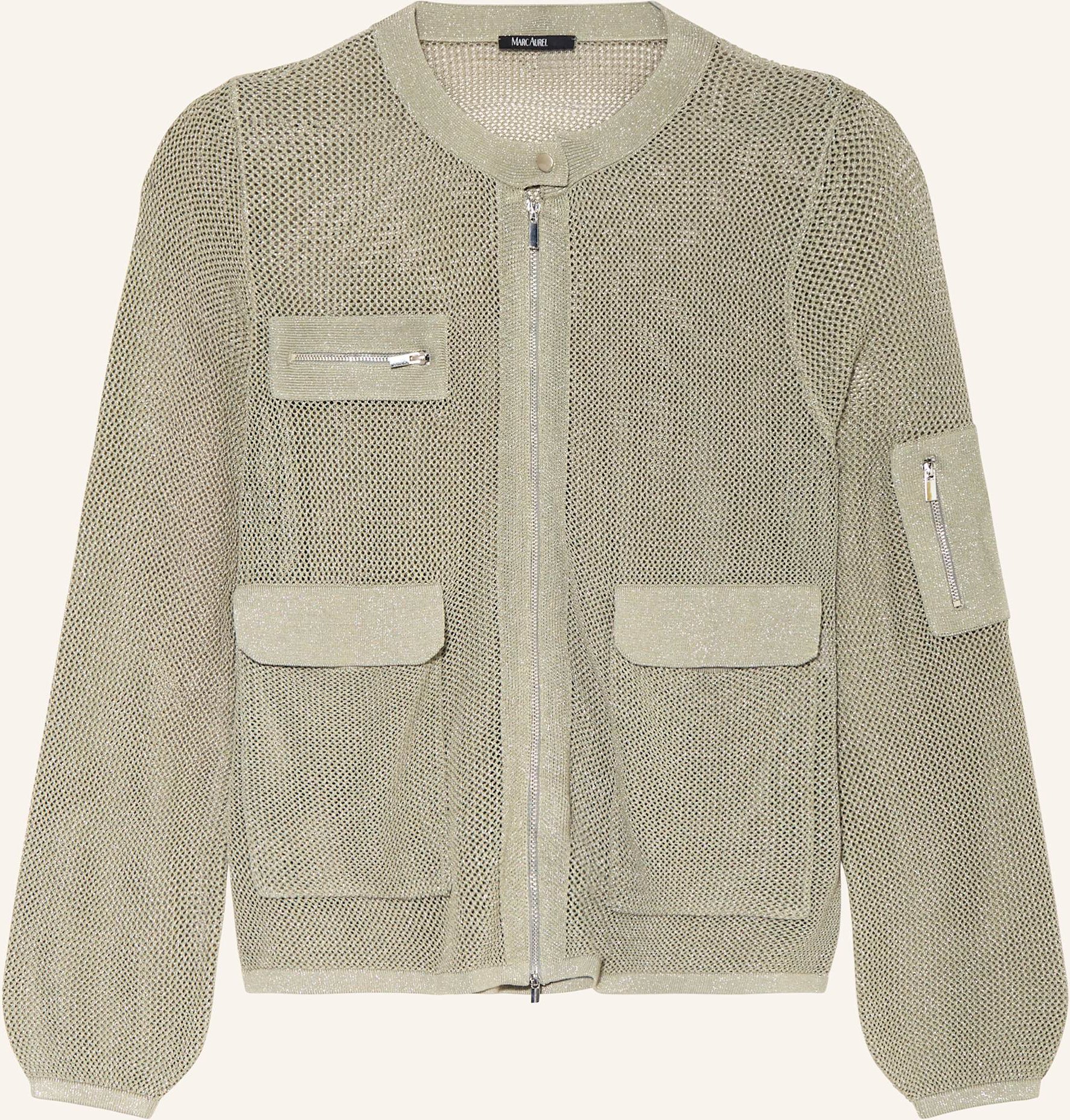 Marc Aurel Strickjacke Mit Glitzergarn gruen