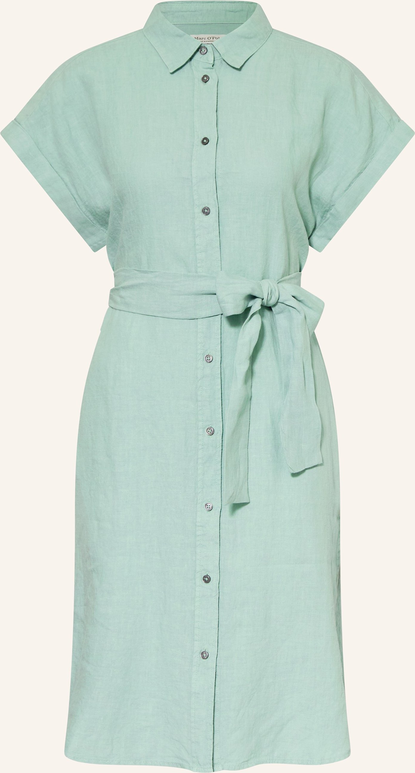 Marc O'polo Hemdblusenkleid Aus Leinen gruen