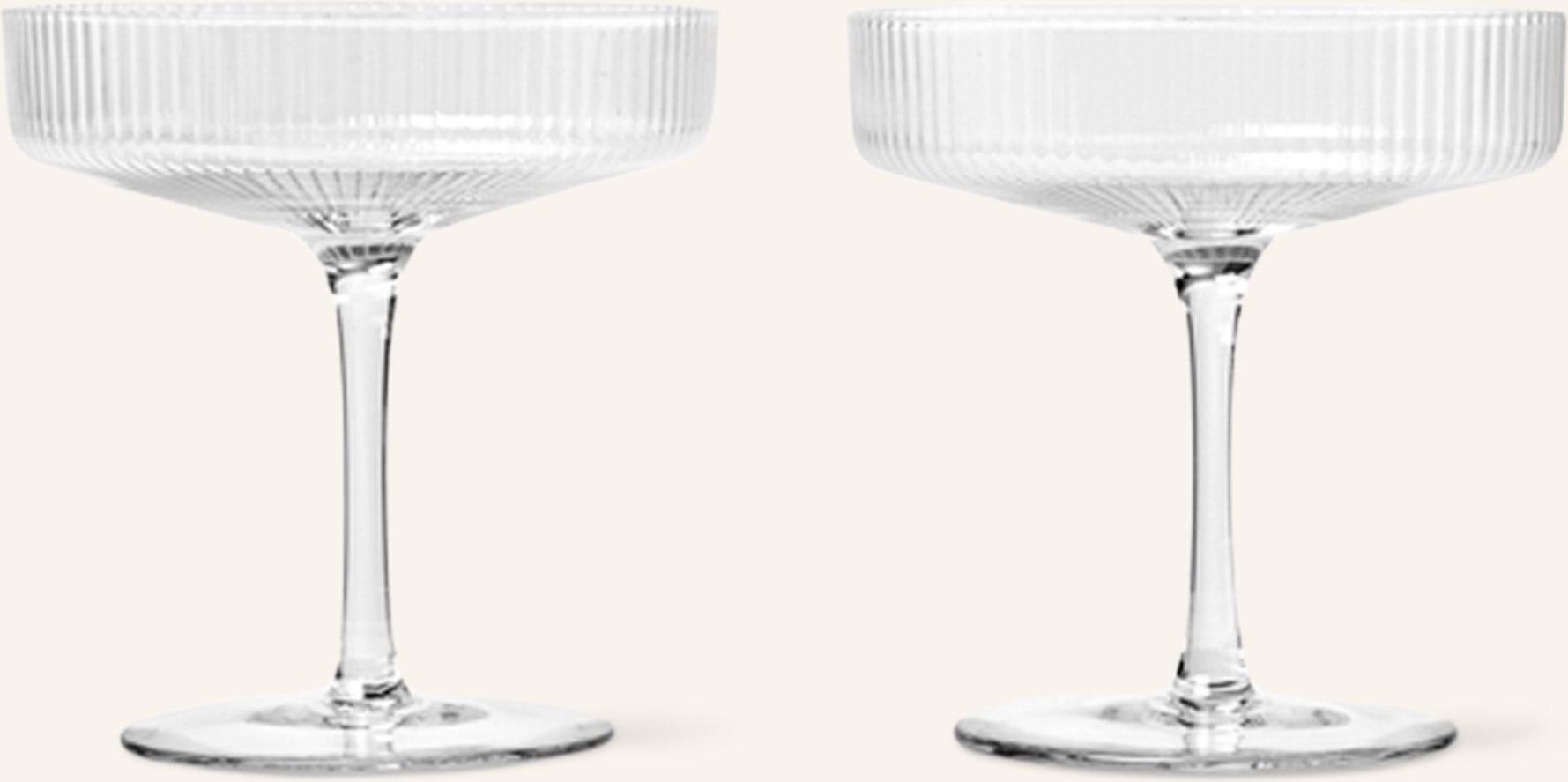 Ferm Living 2er-Set Champagnergläser Ripple transparent
