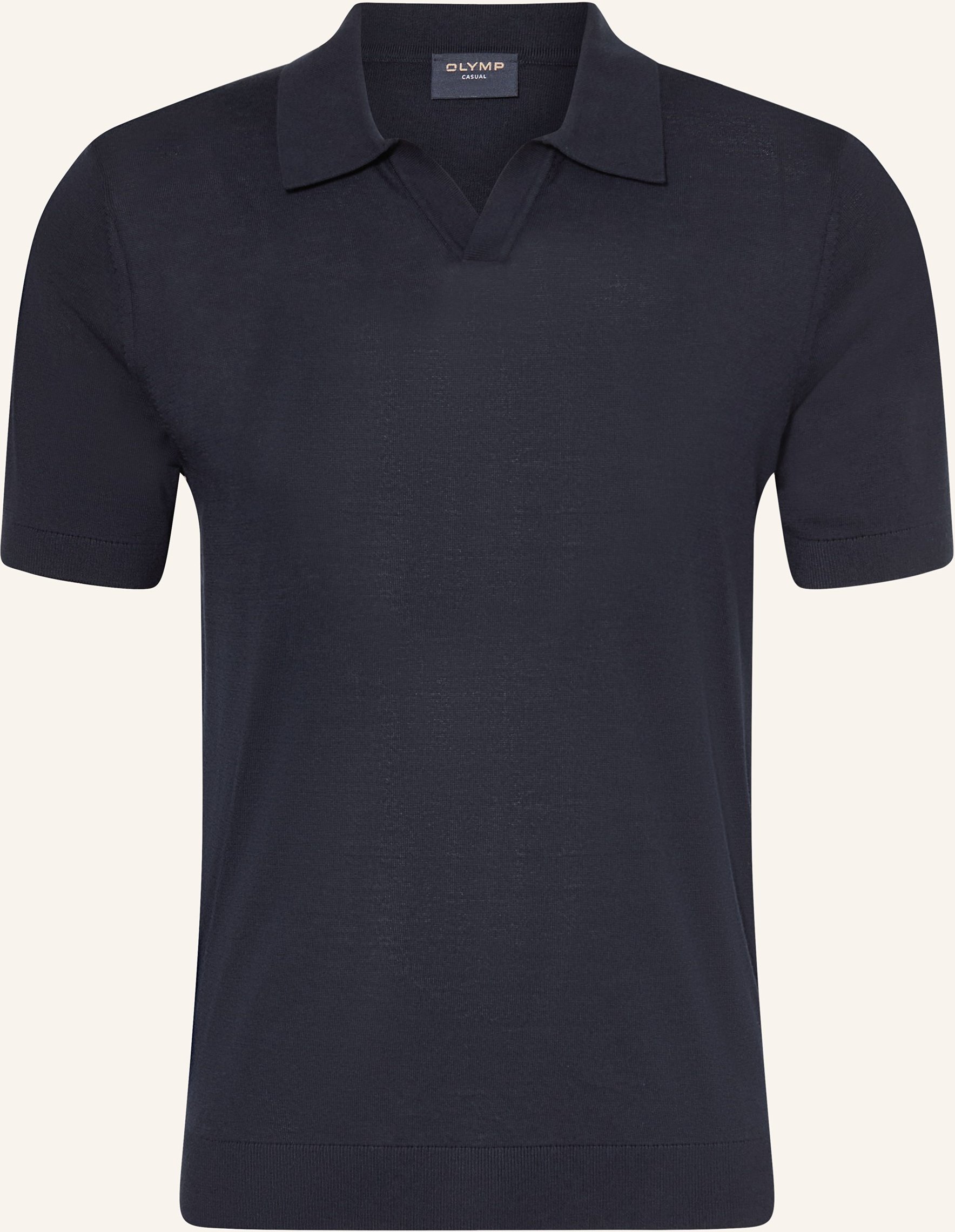 Thumbnail - Olymp Strick-Poloshirt blau