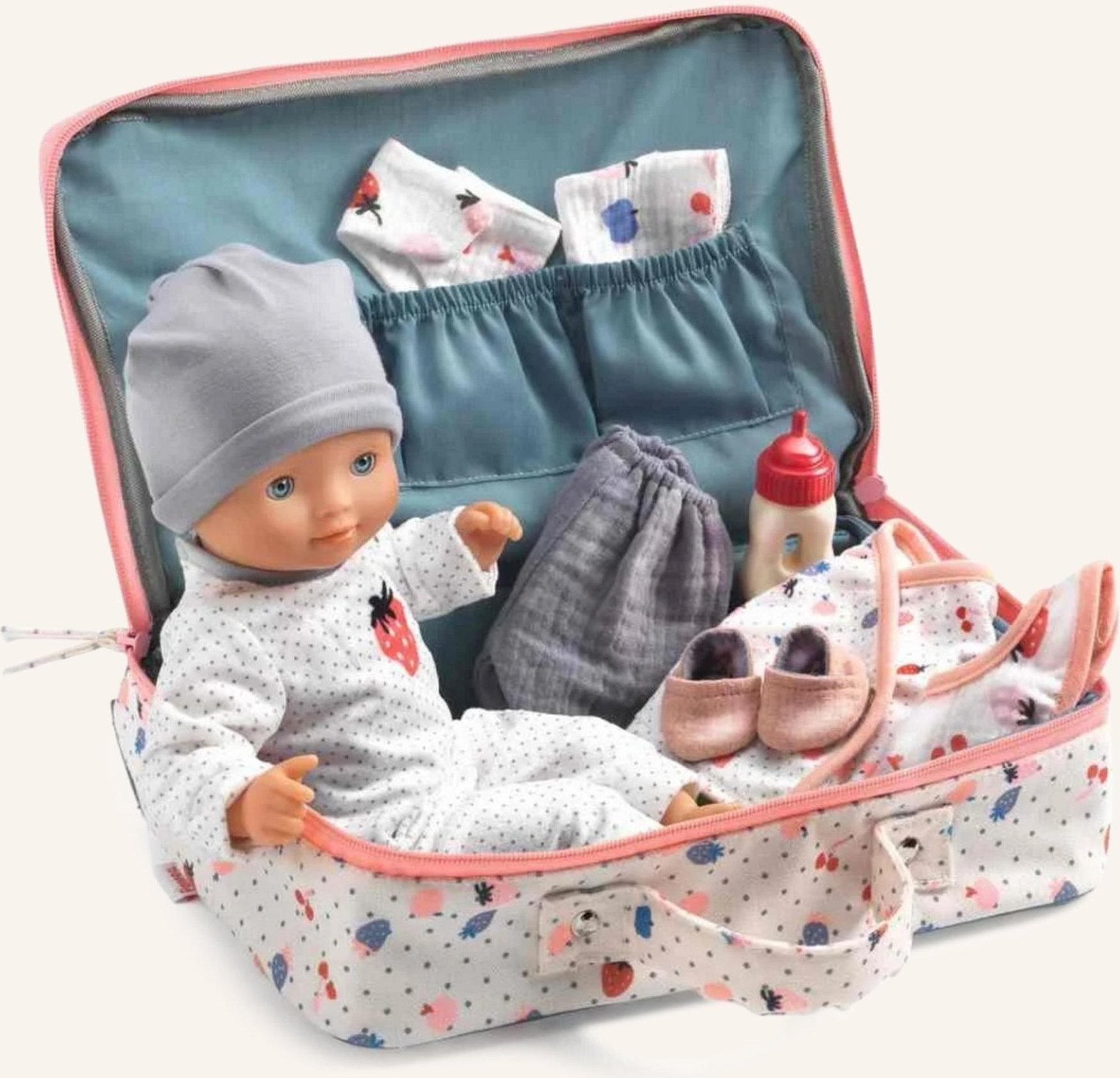 Djeco Puppe Pomea Im Koffer beige