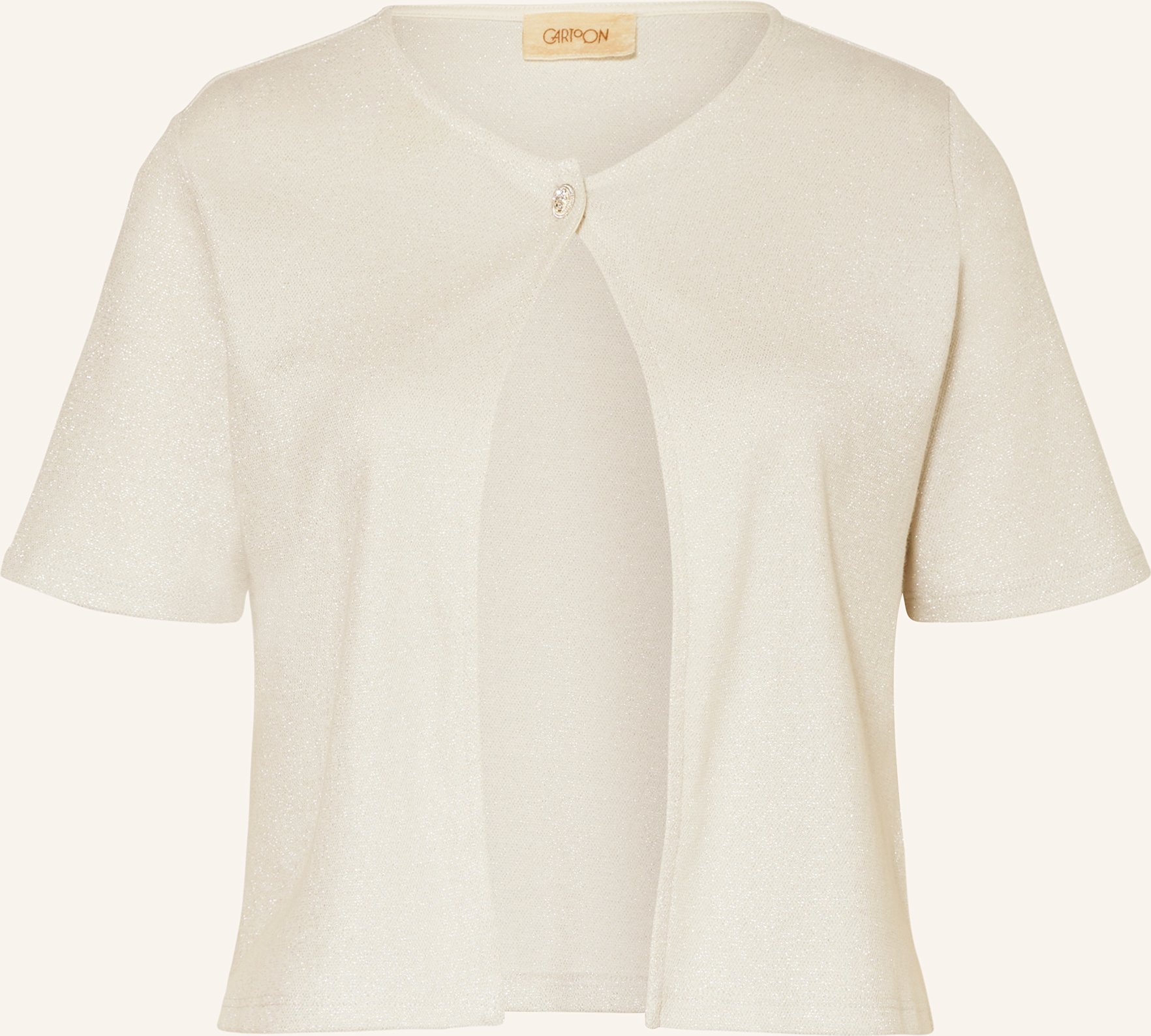 Cartoon Strickjacke Mit Glitzergarn weiss