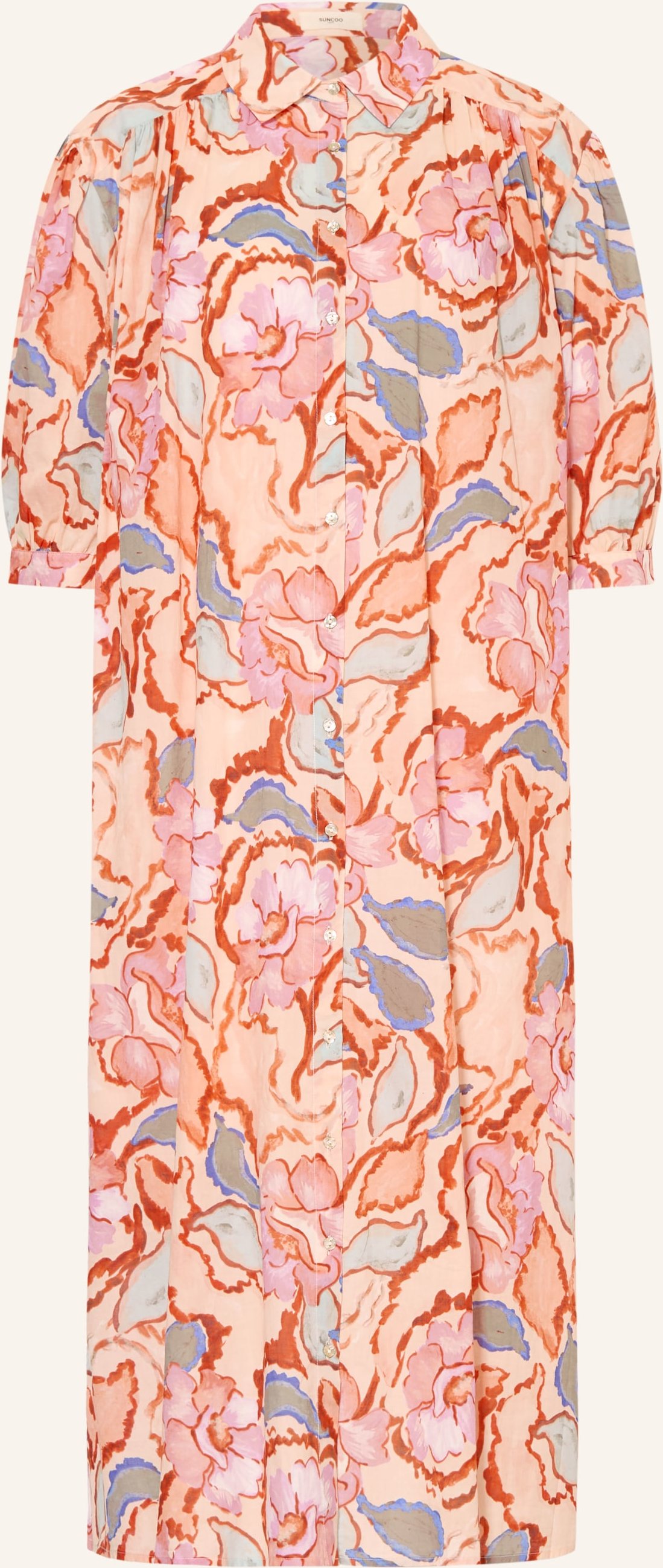 Suncoo Hemdblusenkleid Cadix Mit 3/4-Arm rosa