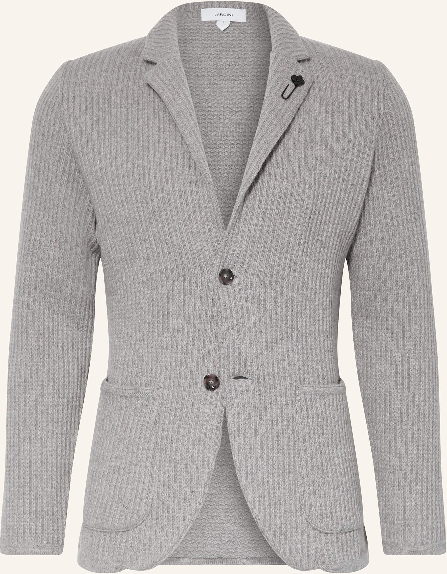 Lardini Stricksakko Extra Slim Fit Aus Cashmere grau