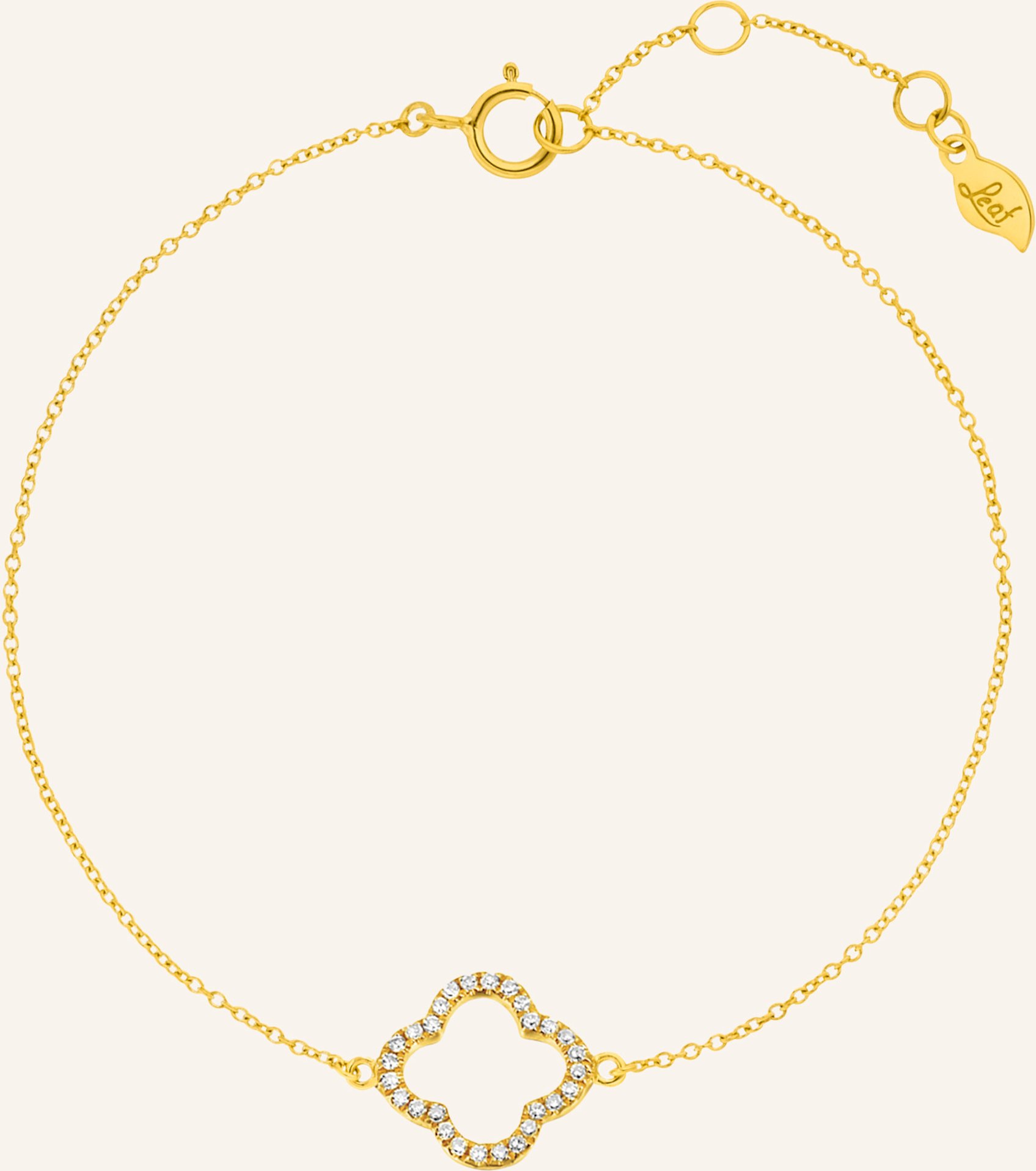 Leaf Armband Clover Aus 18 Karat Gelbgold Mit Diamanten gold