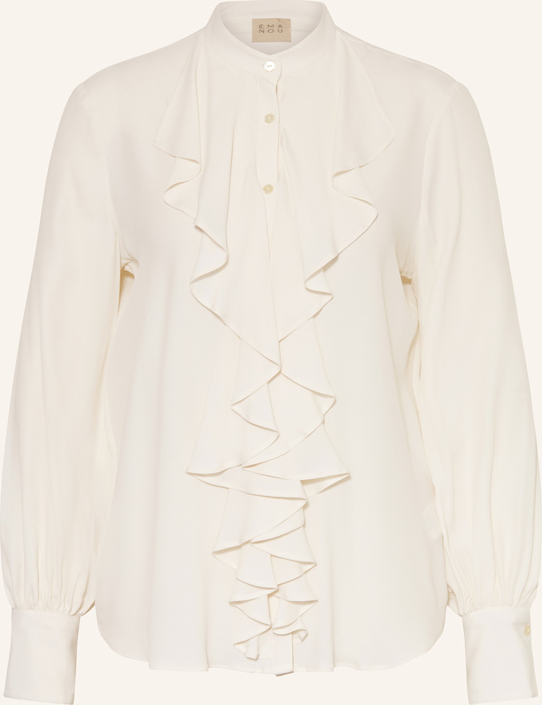 Émanou Bluse Mit Volants Und Seide weiss