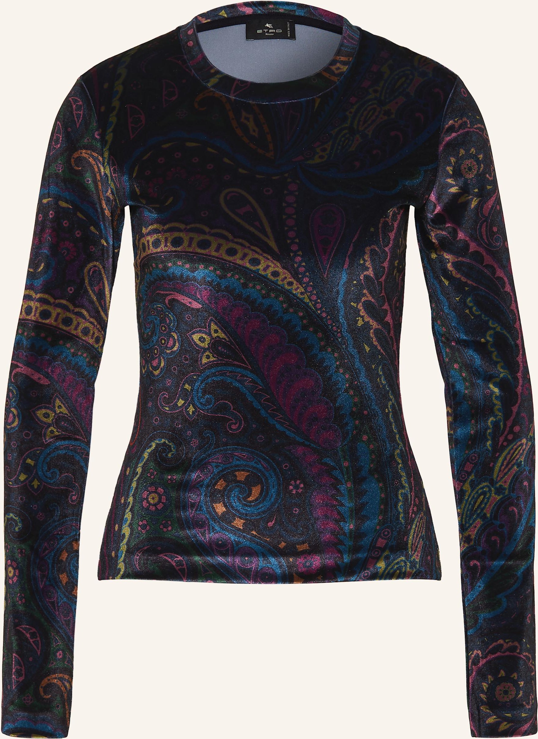 Etro Longsleeve Aus Samt blau