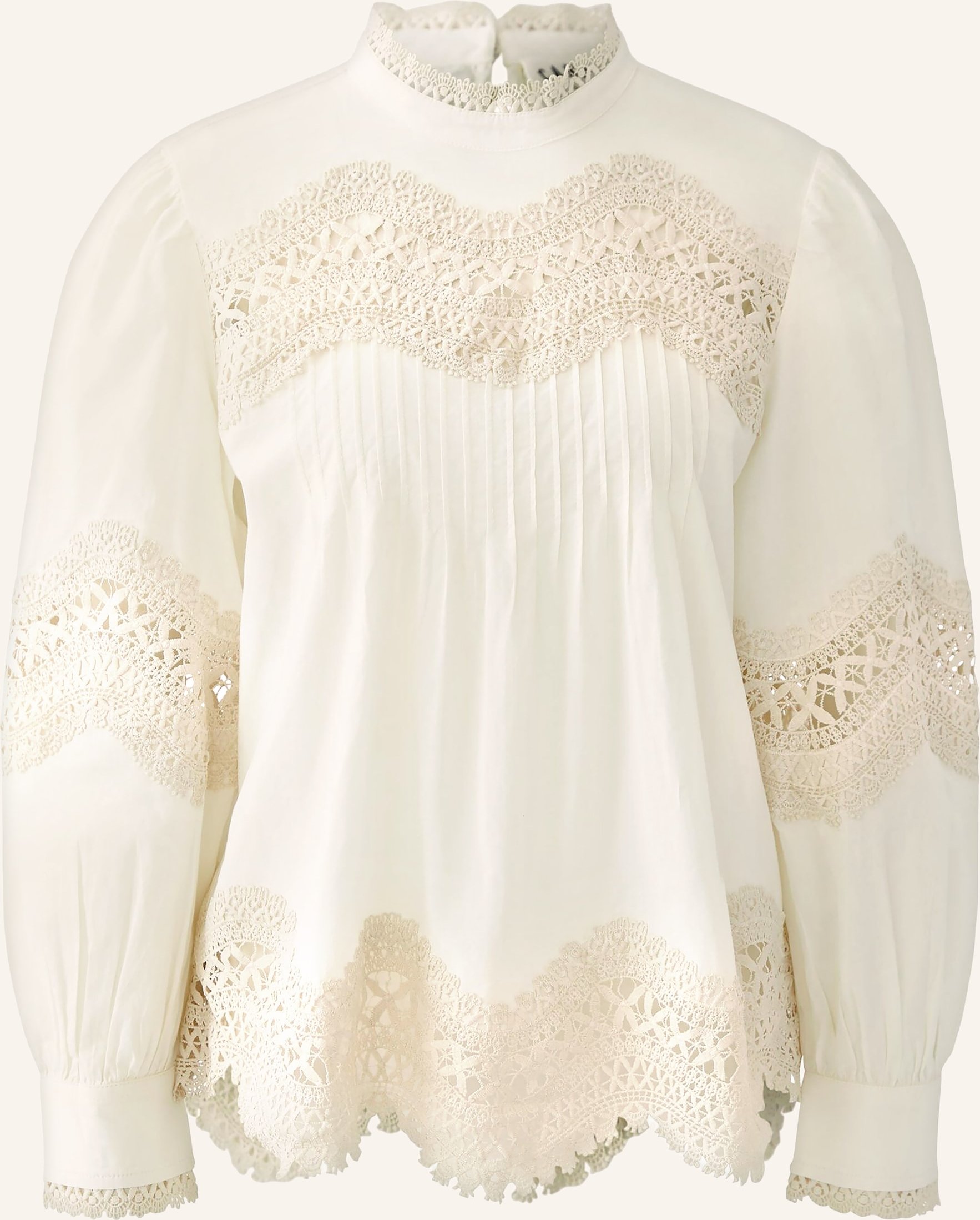 Oui Blusenshirt Mit Spitze weiss