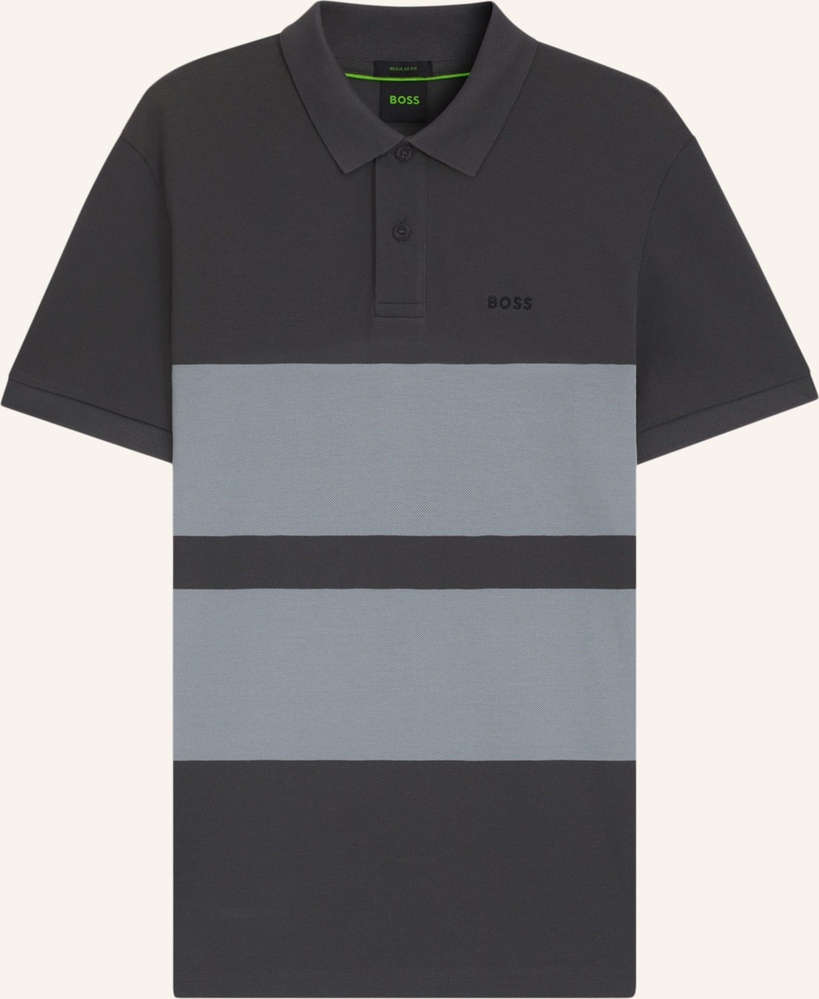 Thumbnail - Boss Poloshirt Polo Stripe Zone Regular Fit grau