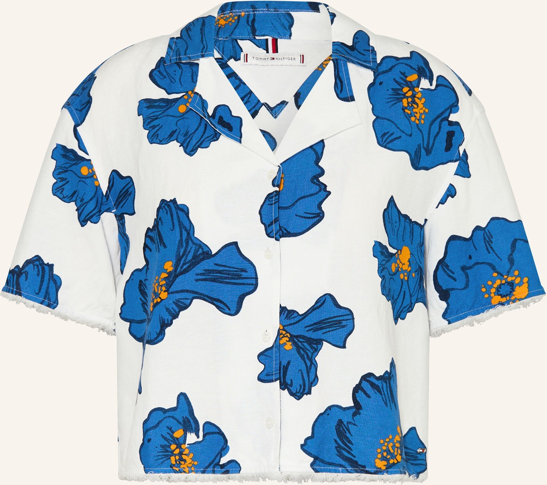 Tommy Hilfiger Blusenshirt Mit Leinen blau