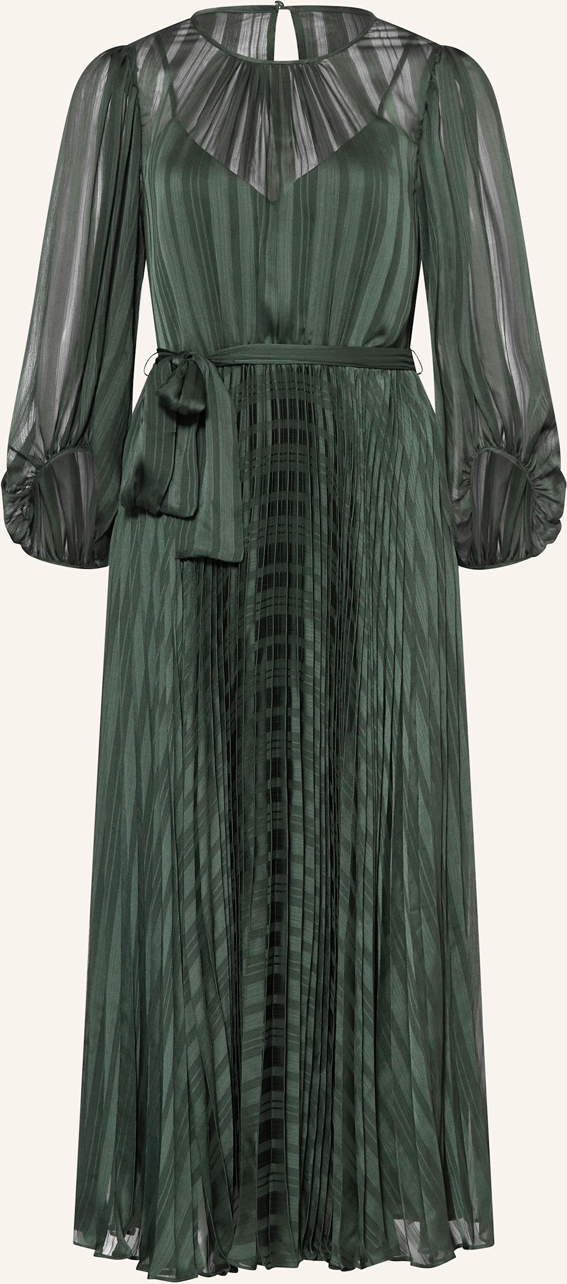 Phase Eight Kleid Lucie Mit Plissees Und 3/4-Arm gruen