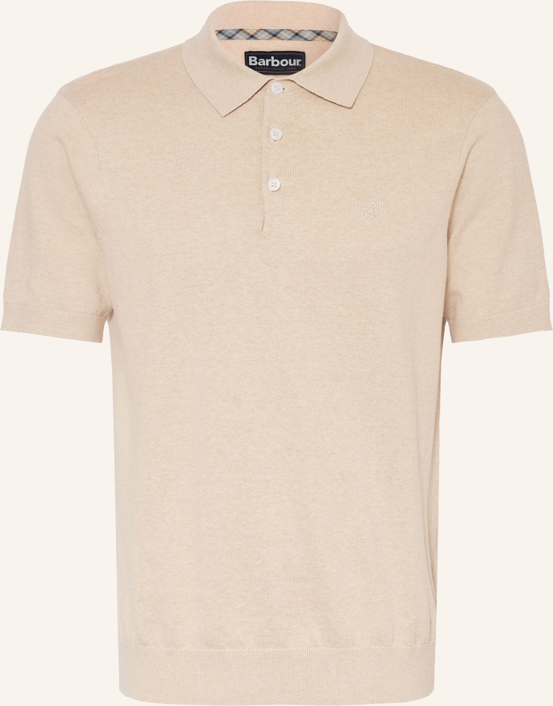 Barbour Strick-Poloshirt Muston Mit Leinen beige