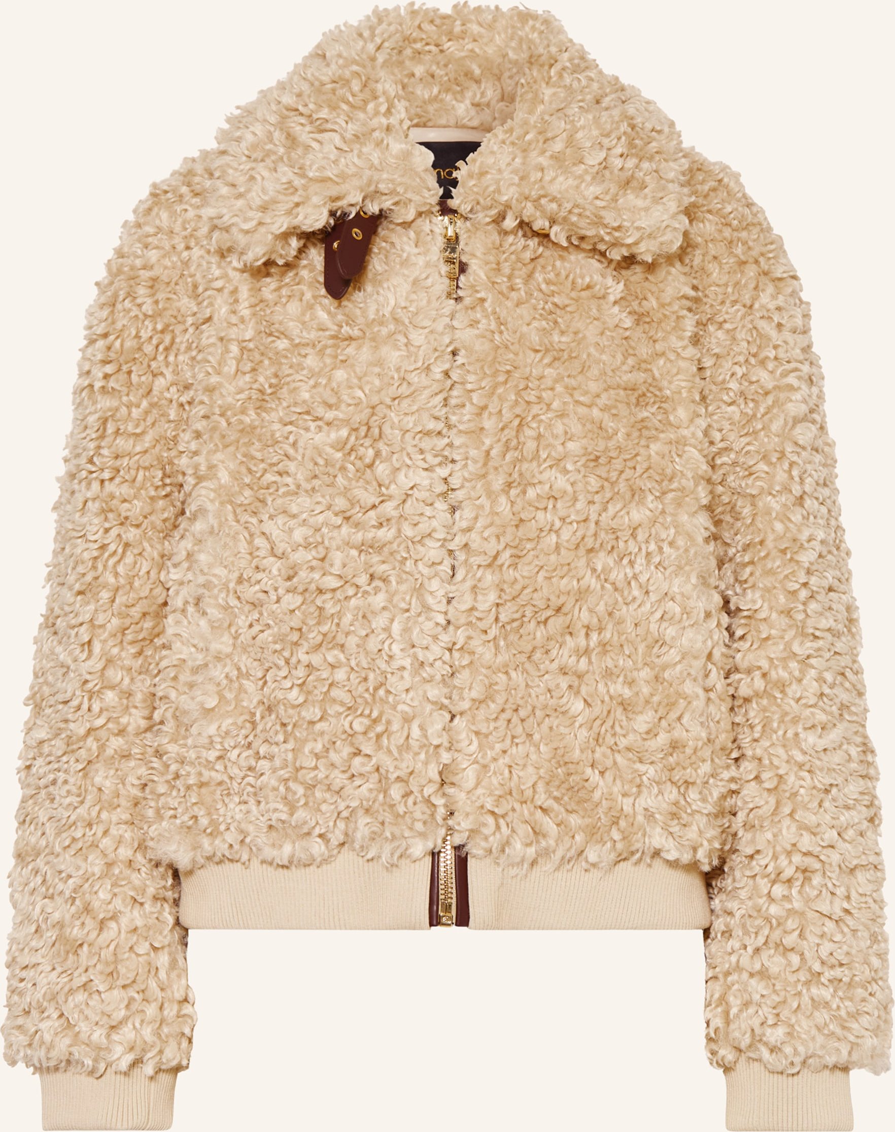 Maje Kunstfell-Jacke beige