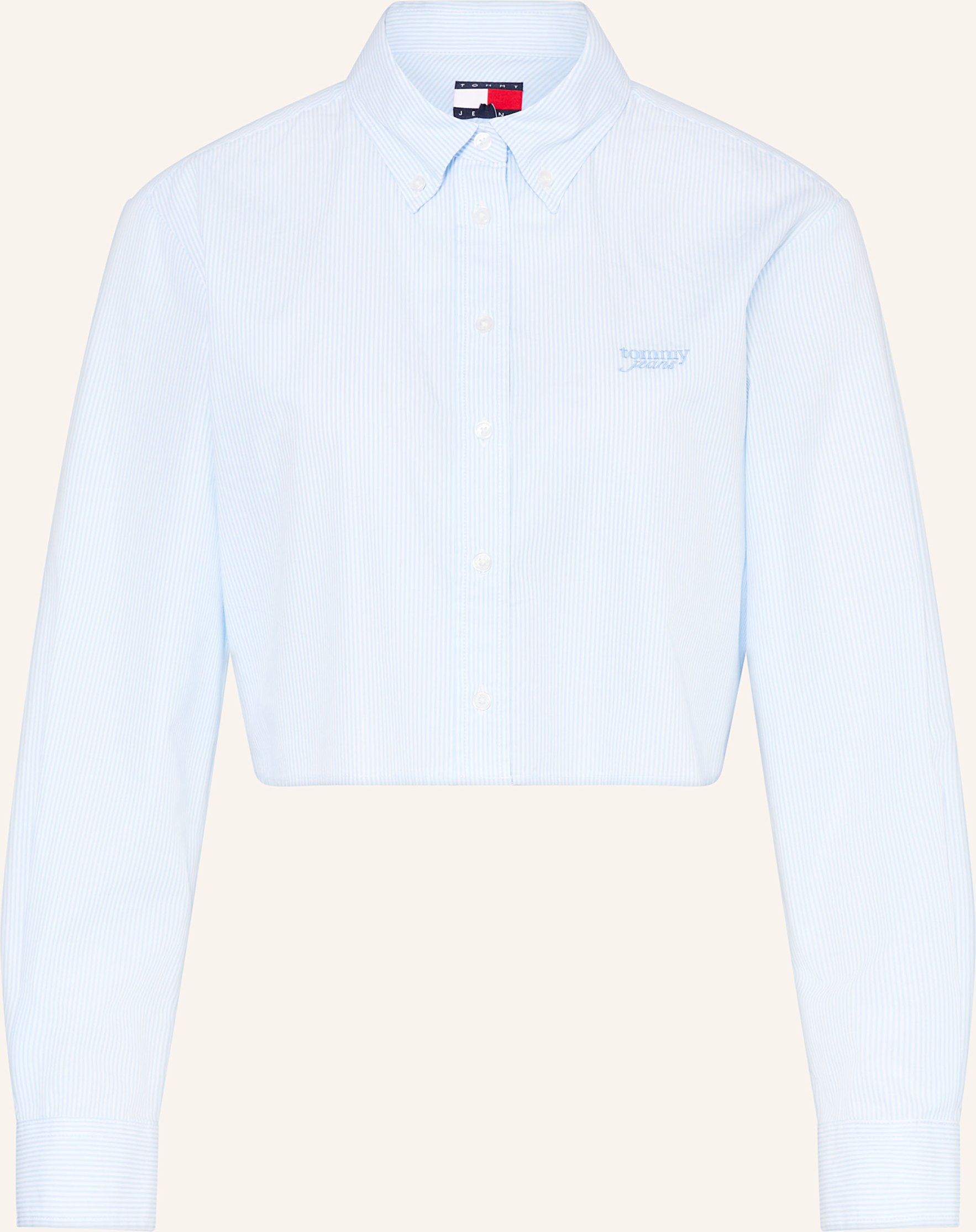 Tommy Jeans Cropped-Hemdbluse blau