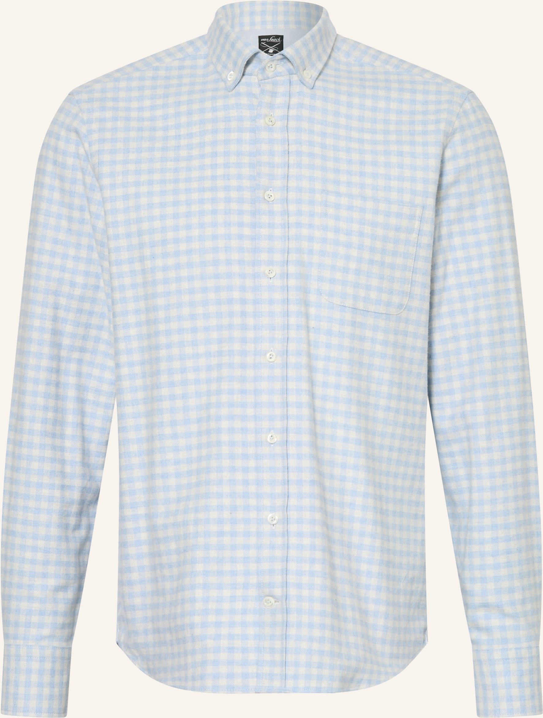 Van Laack Flanellhemd Roy Tailored Fit blau