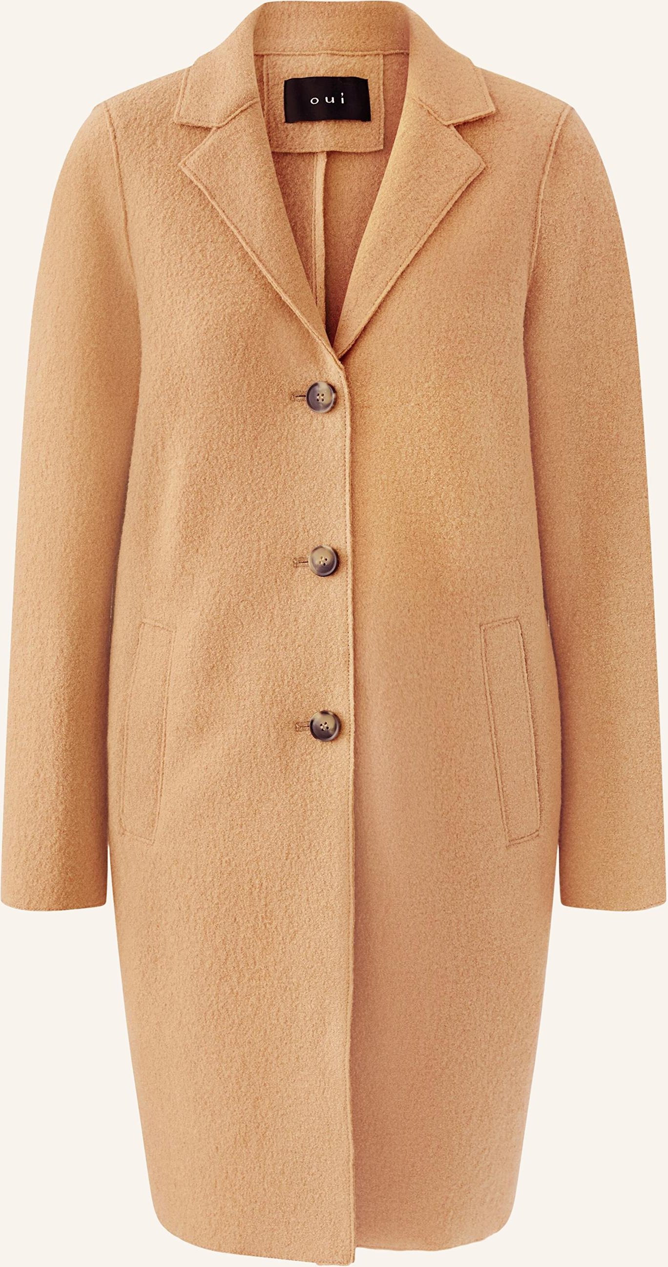 Oui Wollmantel beige