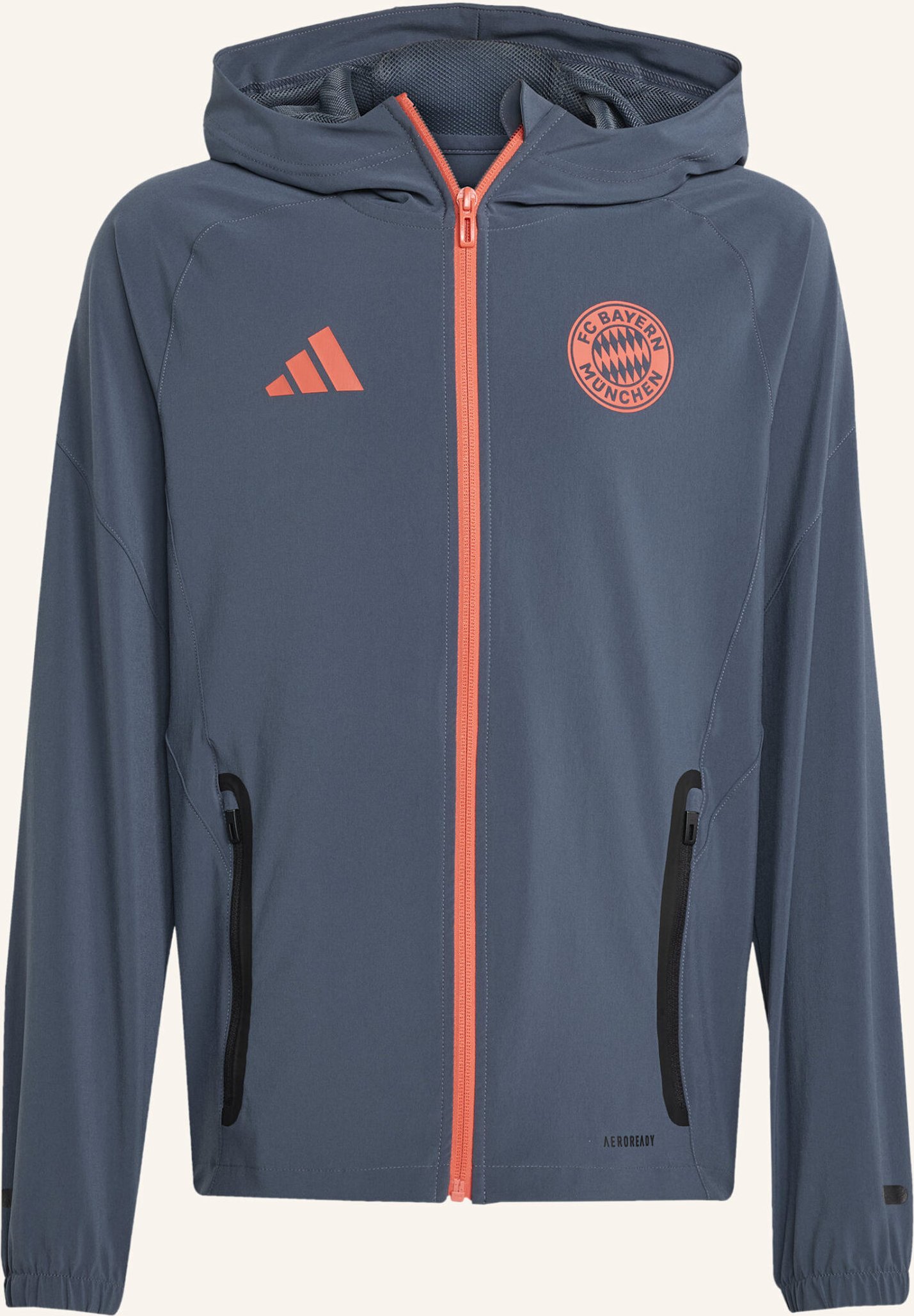 Thumbnail - Adidas Fc Bayern München Tiro 25 Competition Vis Tech Kids Travel Jacke grau