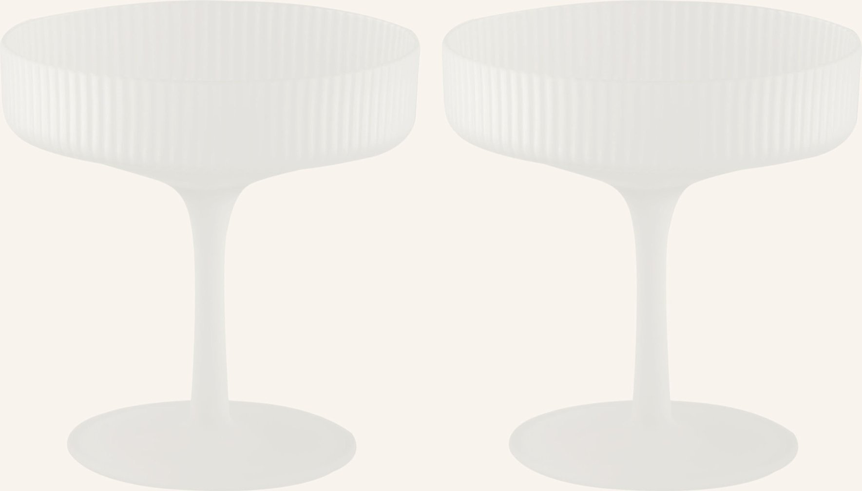 Thumbnail - Ferm Living 2er-Set Champagnergläser Ripple weiss