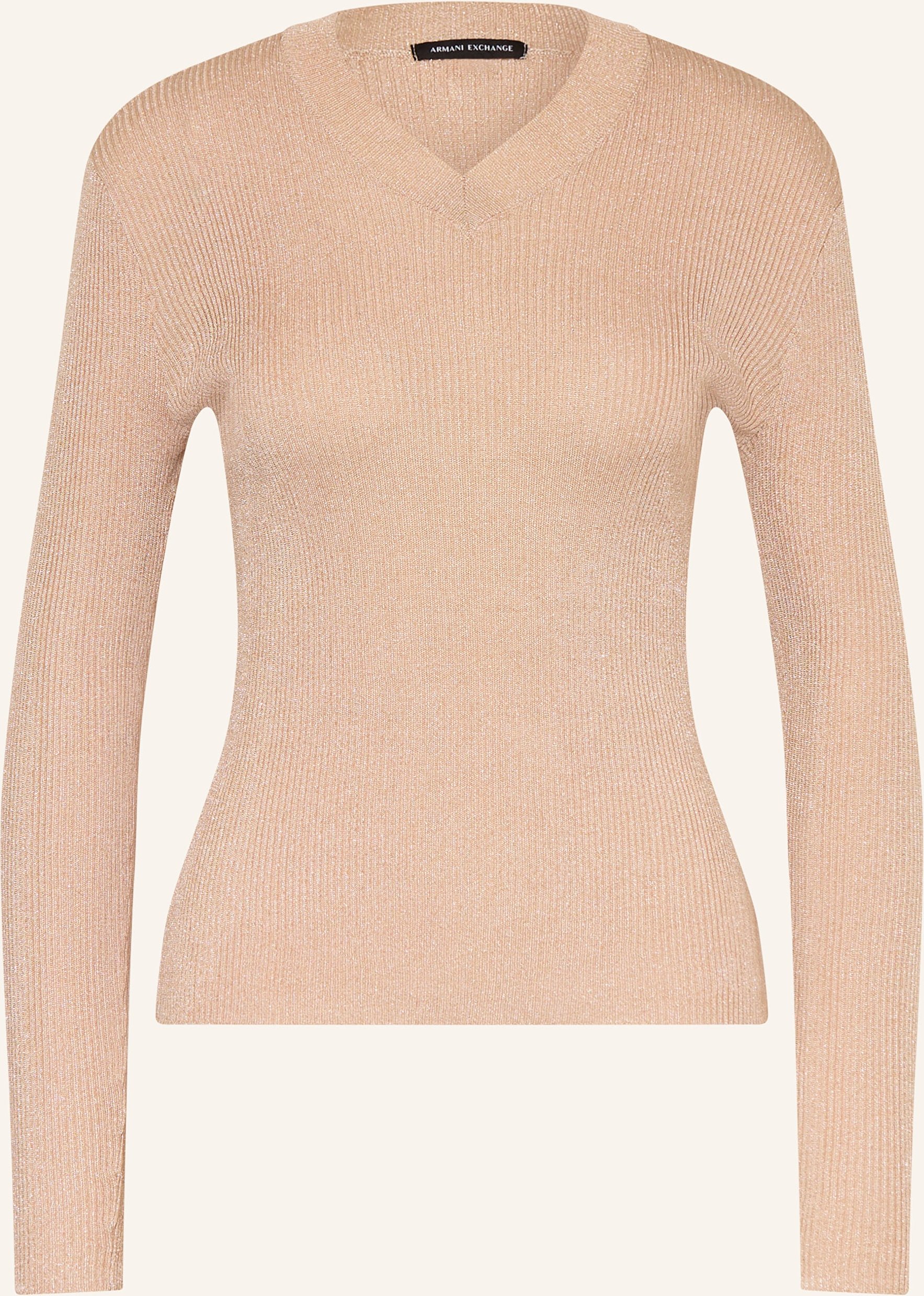 Armani Exchange Longsleeve Mit Glitzergarn gold