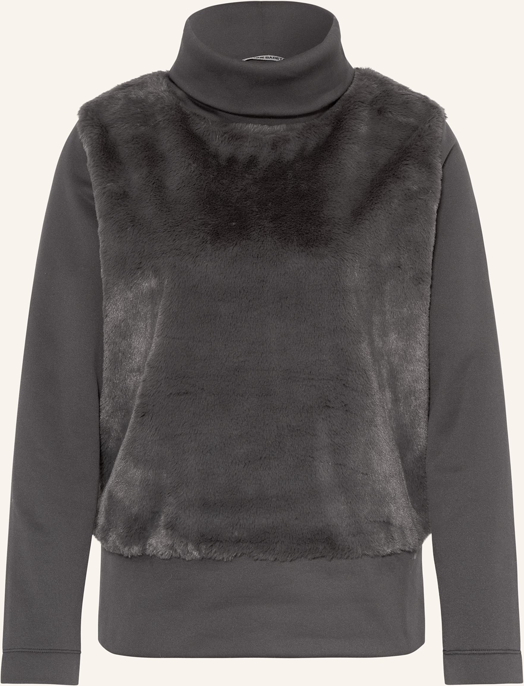 Jeanne Baret Sweatshirt Camelia Im Materialmix grau