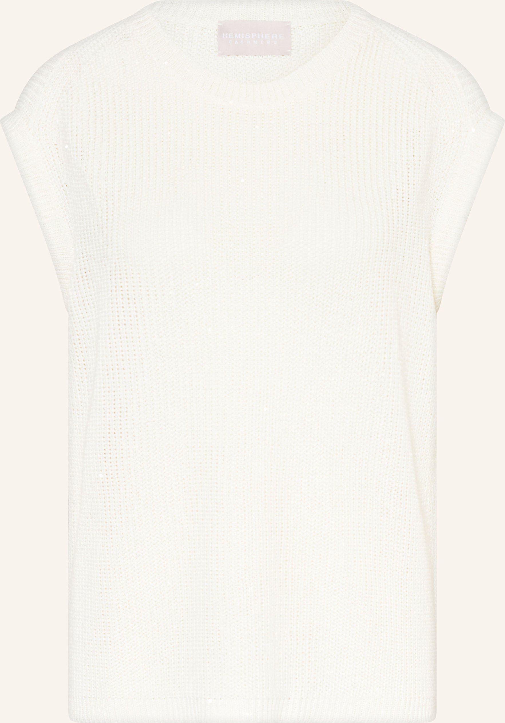 Hemisphere Leinenpullunder Mit Pailletten weiss