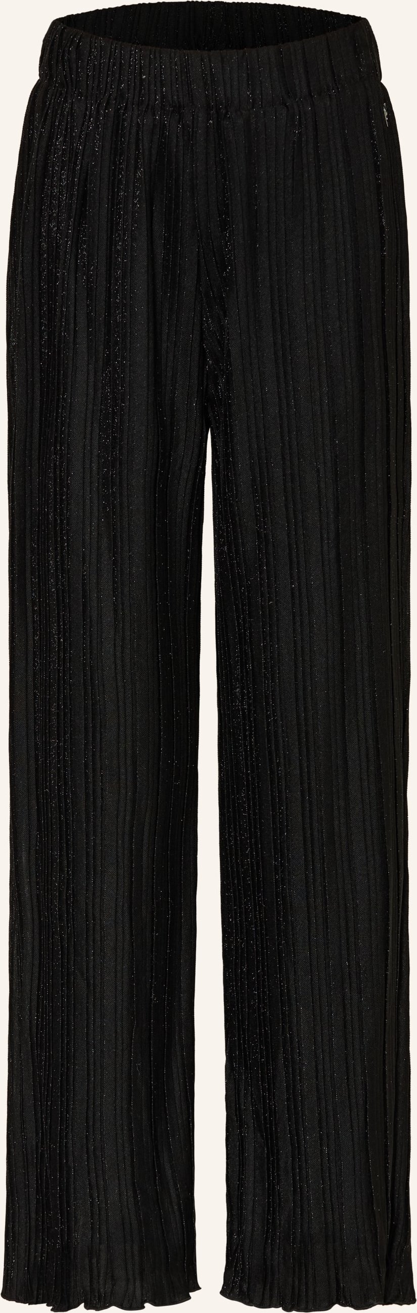Guess Marlenehose Mit Plissees Und Glitzergarn schwarz