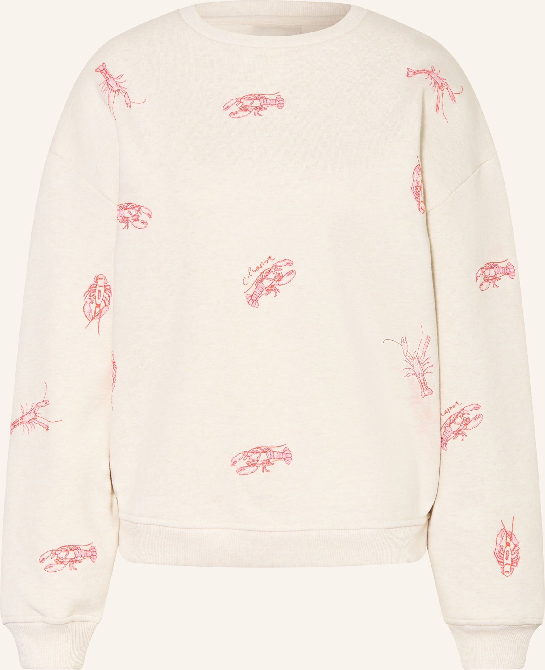 Fabienne Chapot Sweatshirt Terry Mit Stickereien weiss