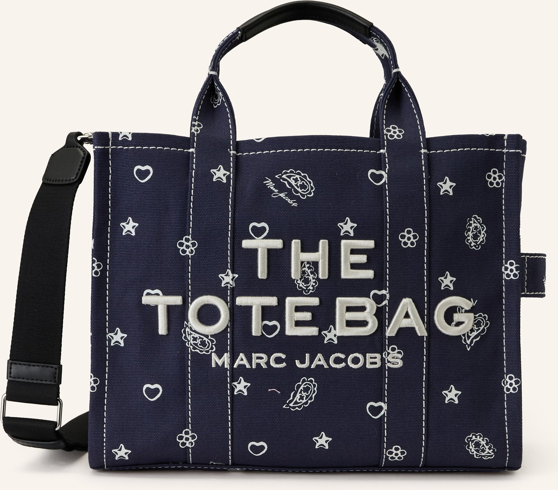 Marc Jacobs Shopper The Bandana Canvas Medium Tote Bag blau