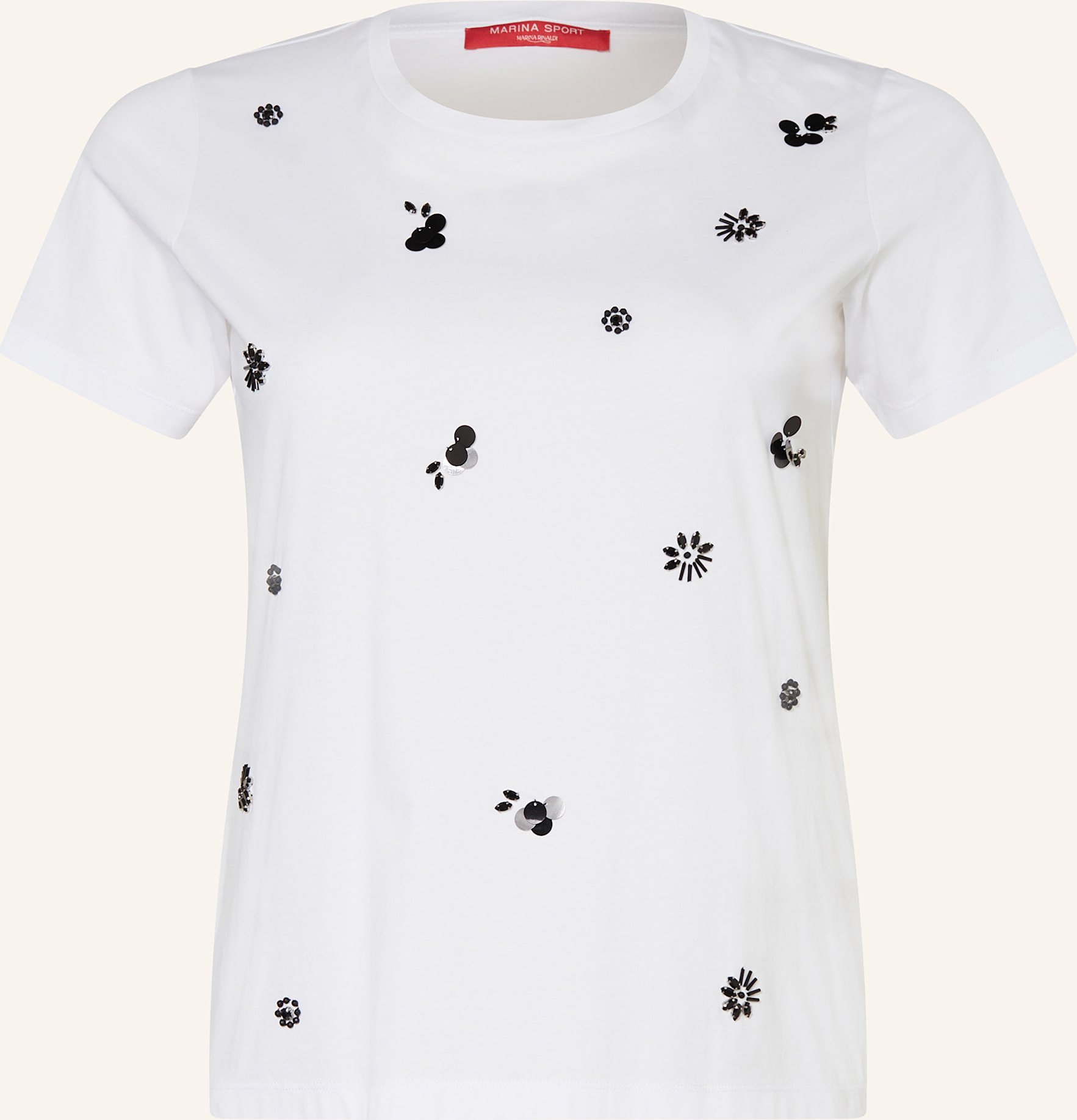 Marina Rinaldi Sport T-Shirt Alisso Mit Pailletten Und Schmucksteinen weiss