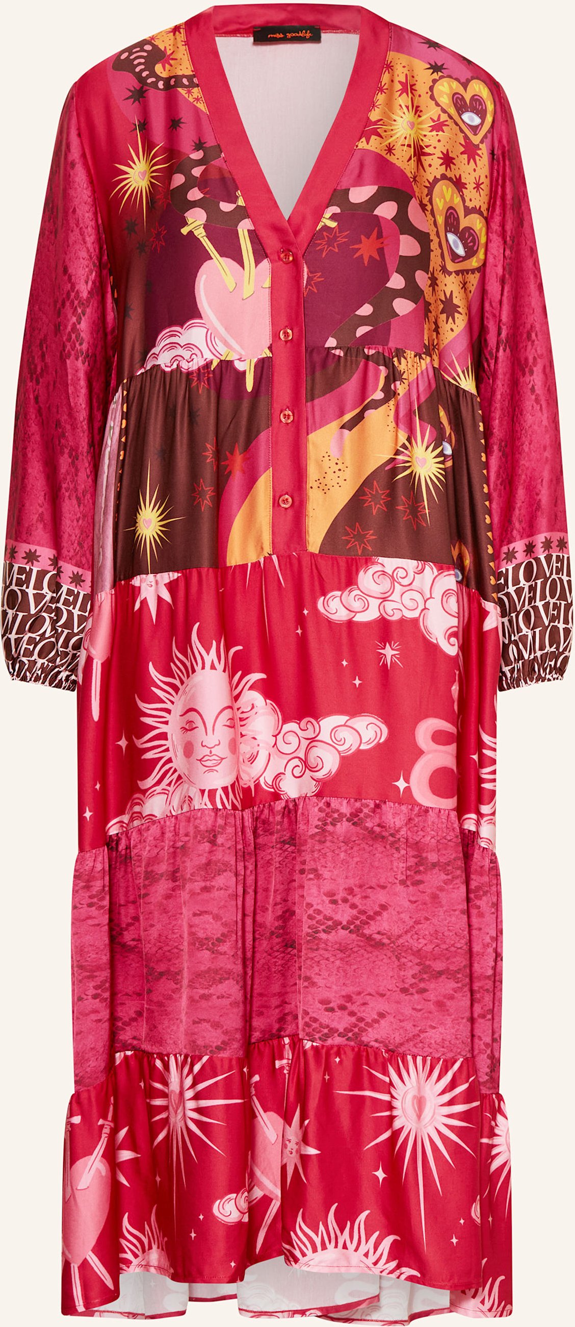 Miss Goodlife Satinkleid rot