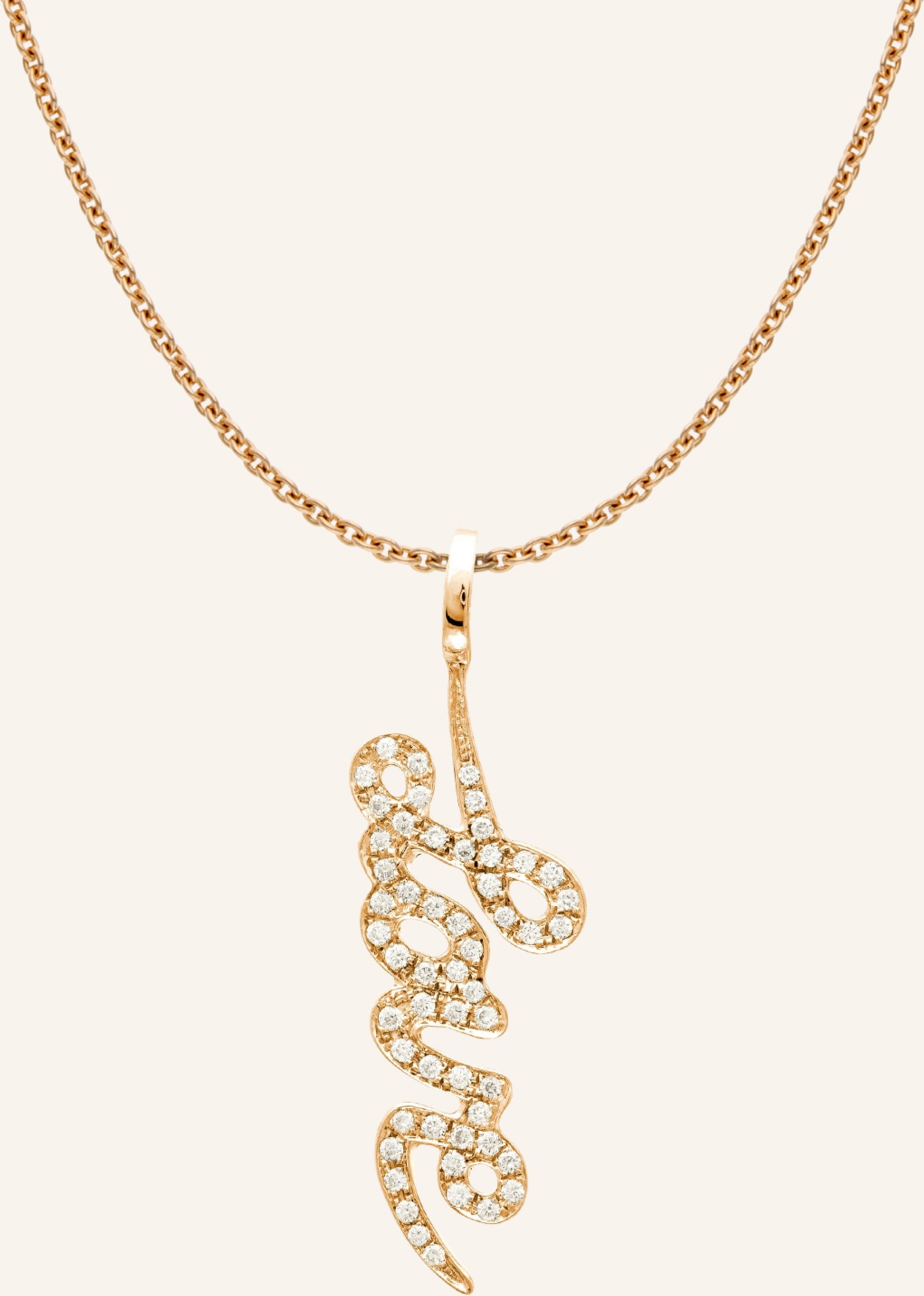 Cada Kette Tiny Love Writing rosegold