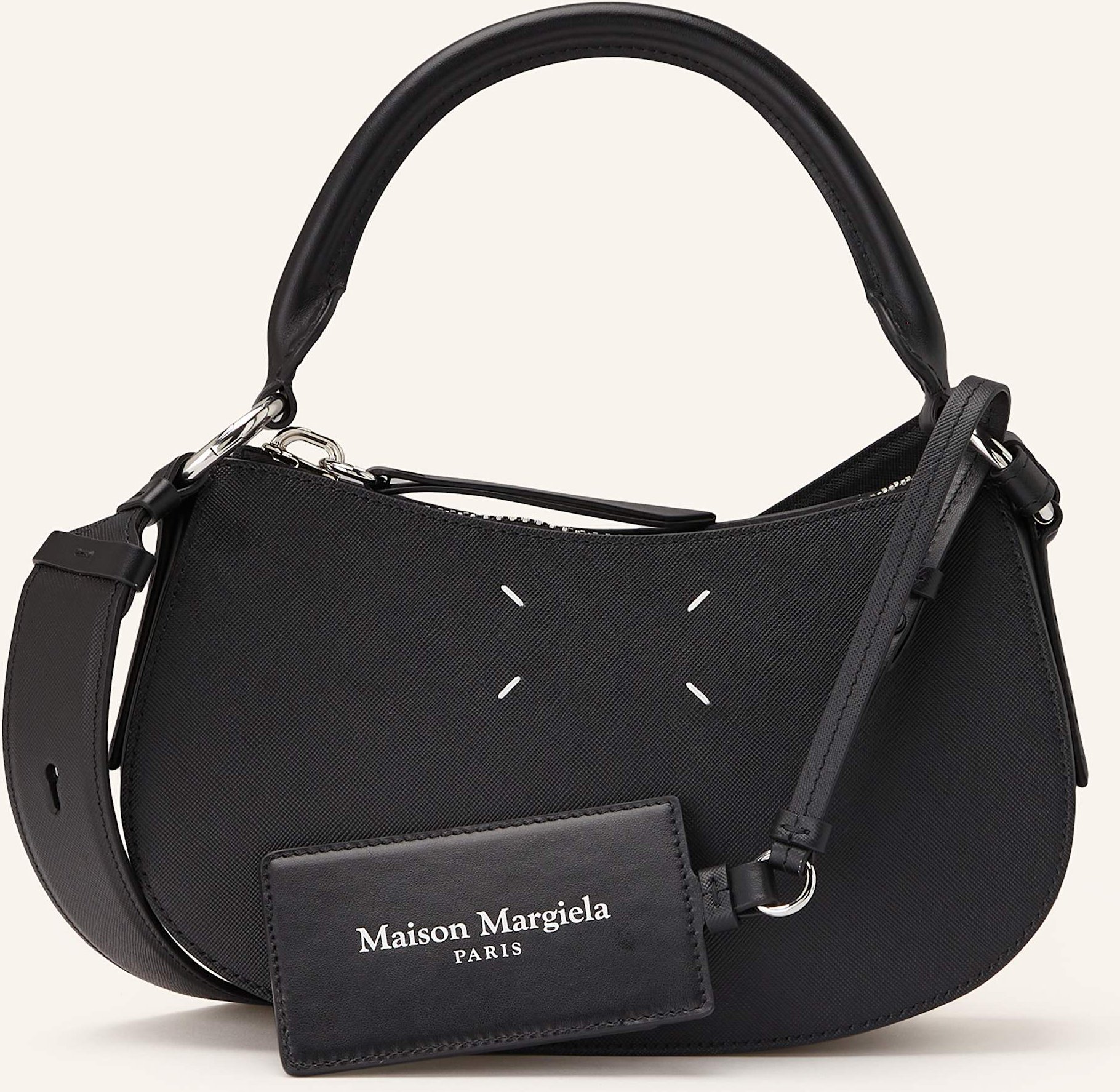 Maison Margiela Saffiano-Umhängetasche Doll schwarz