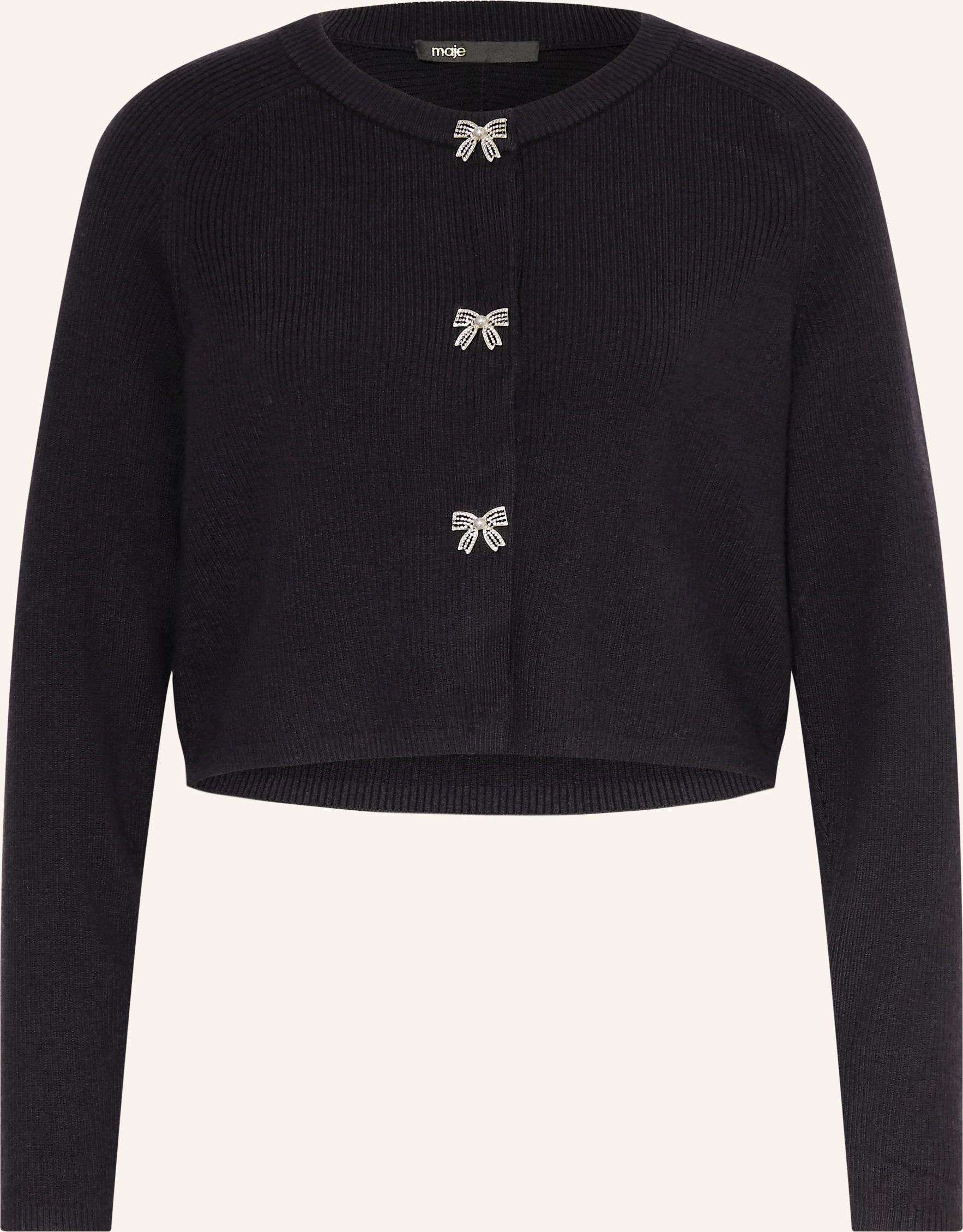 Maje Strickjacke Mit Schmucksteinen blau