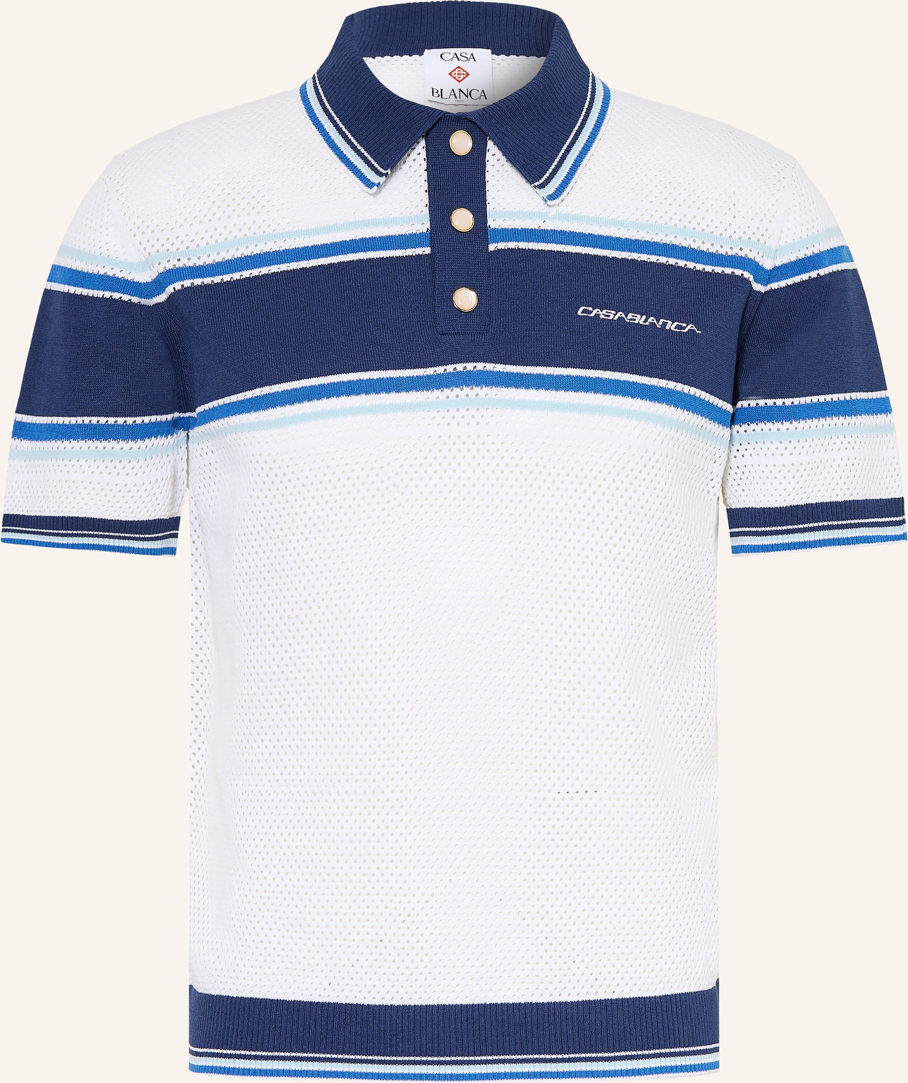 Casablanca Strick-Poloshirt weiss
