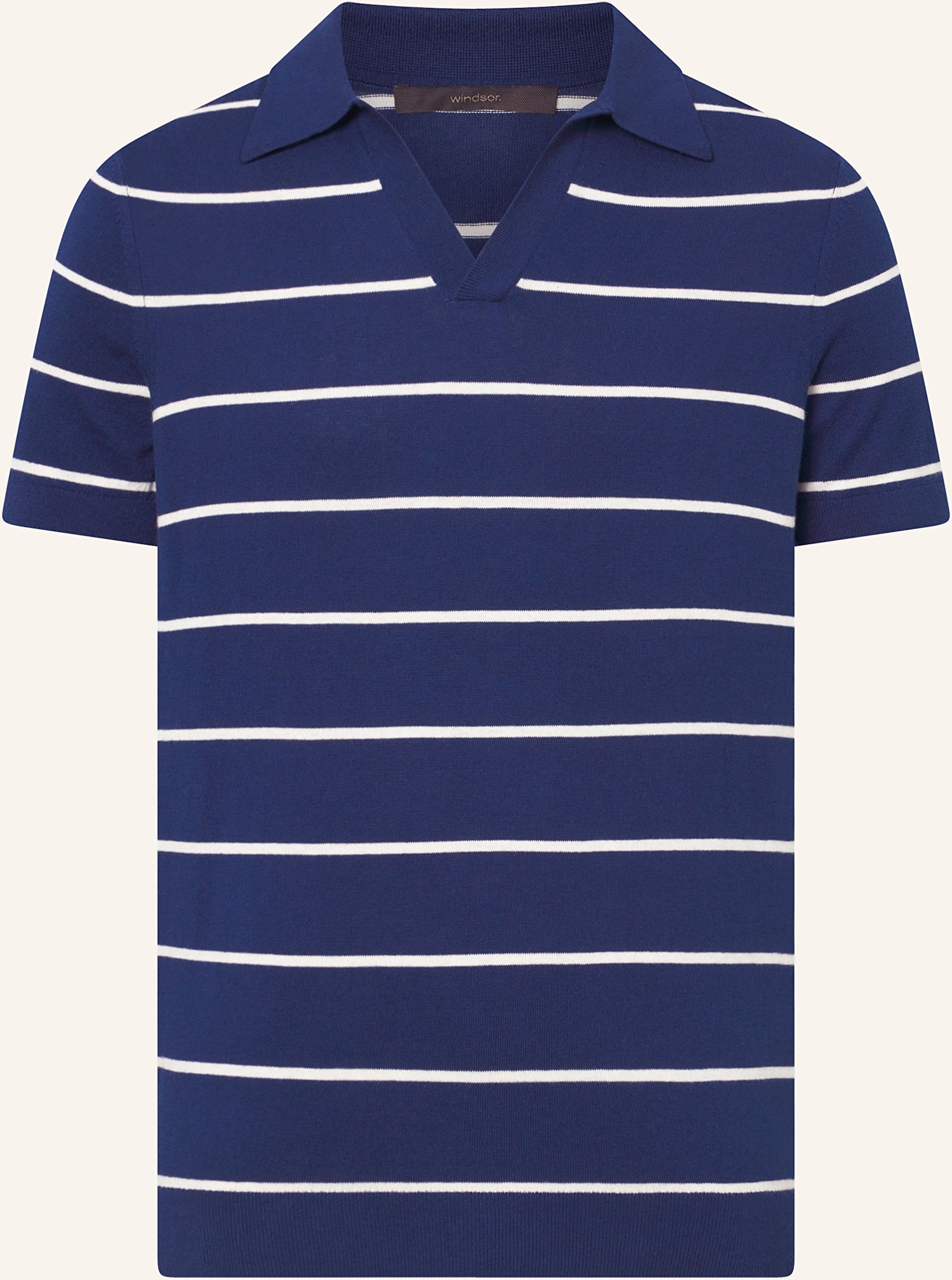 Windsor. Strick-Poloshirt Cashmilo blau
