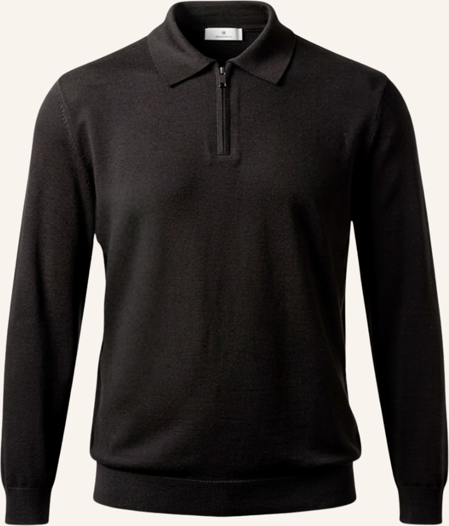 Gebauer & Gebauer Zip Polo Knit schwarz