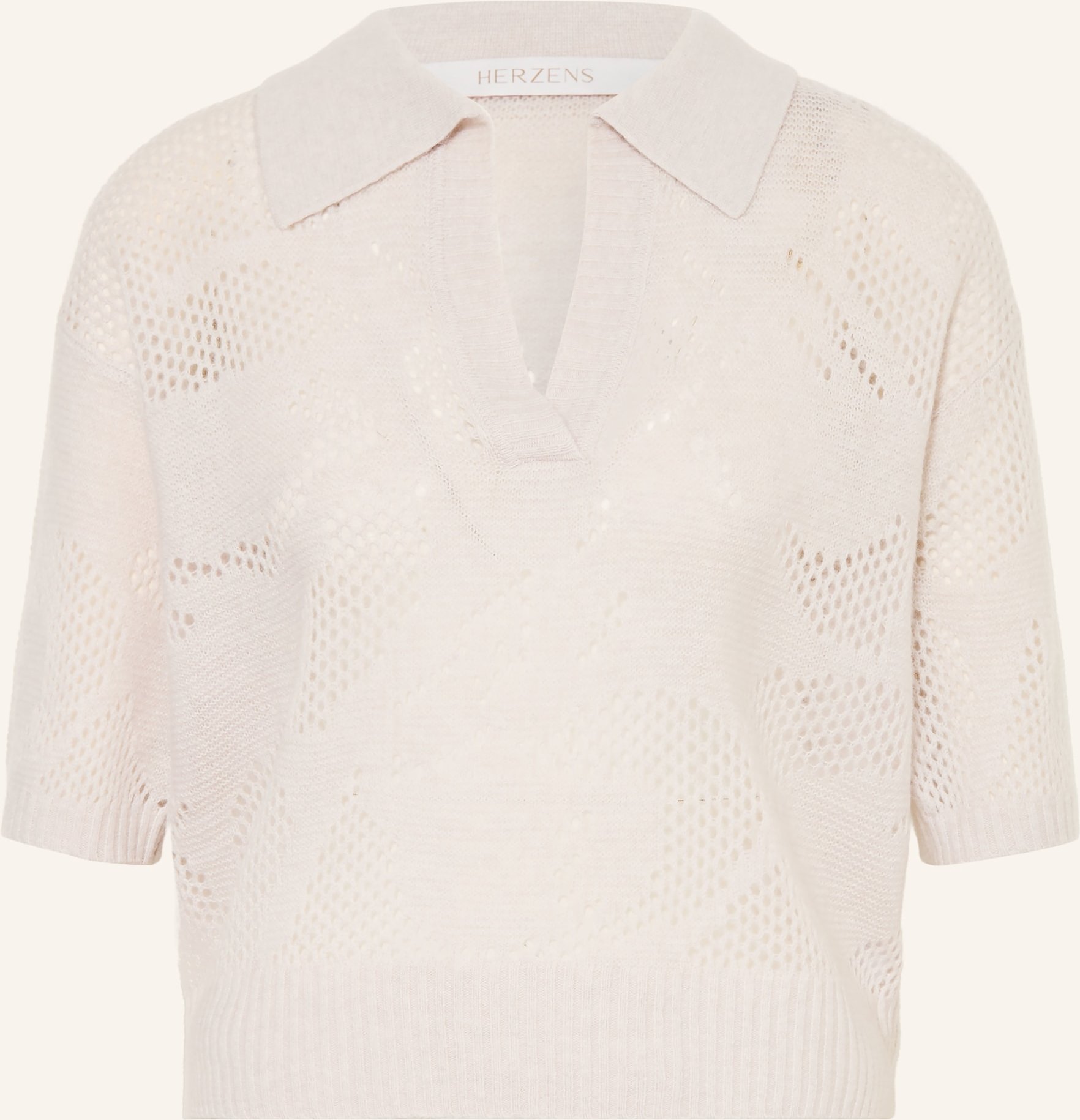 Herzens Strickshirt Mit Cashmere beige