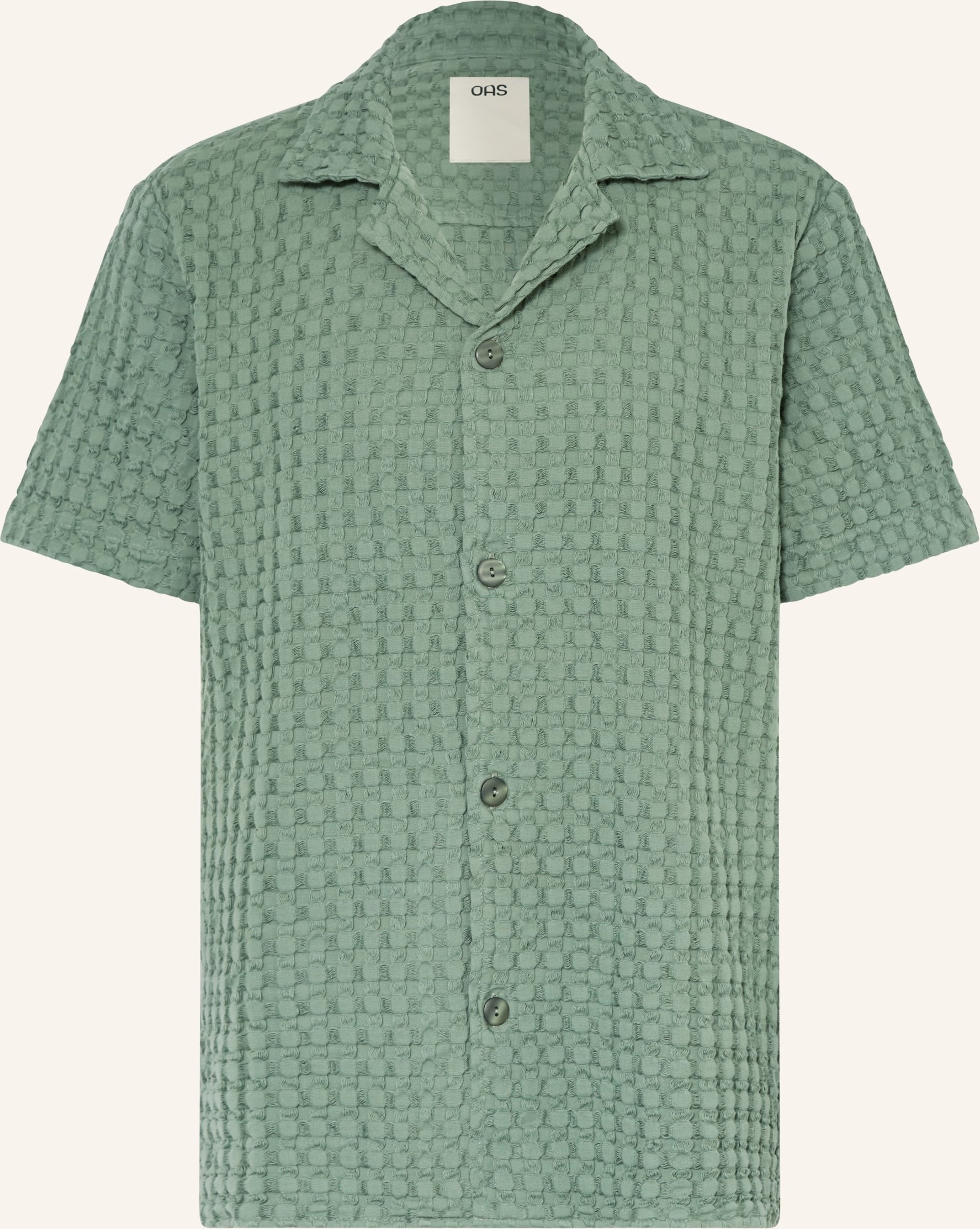 Oas Resorthemd Waffle Cuba Comfort Fit gruen