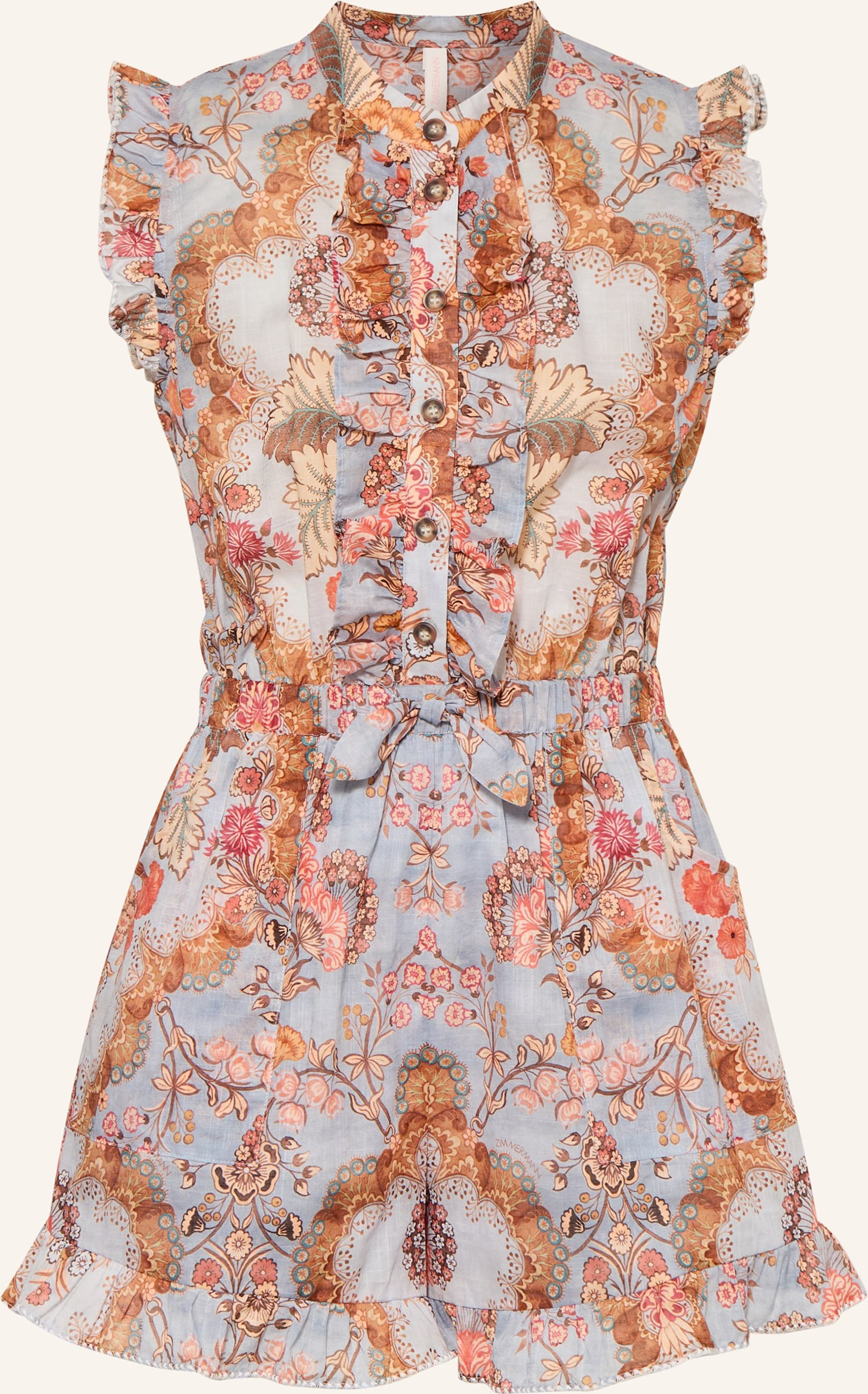 Zimmermann Jumpsuit Daylight Mit Rüschen blau