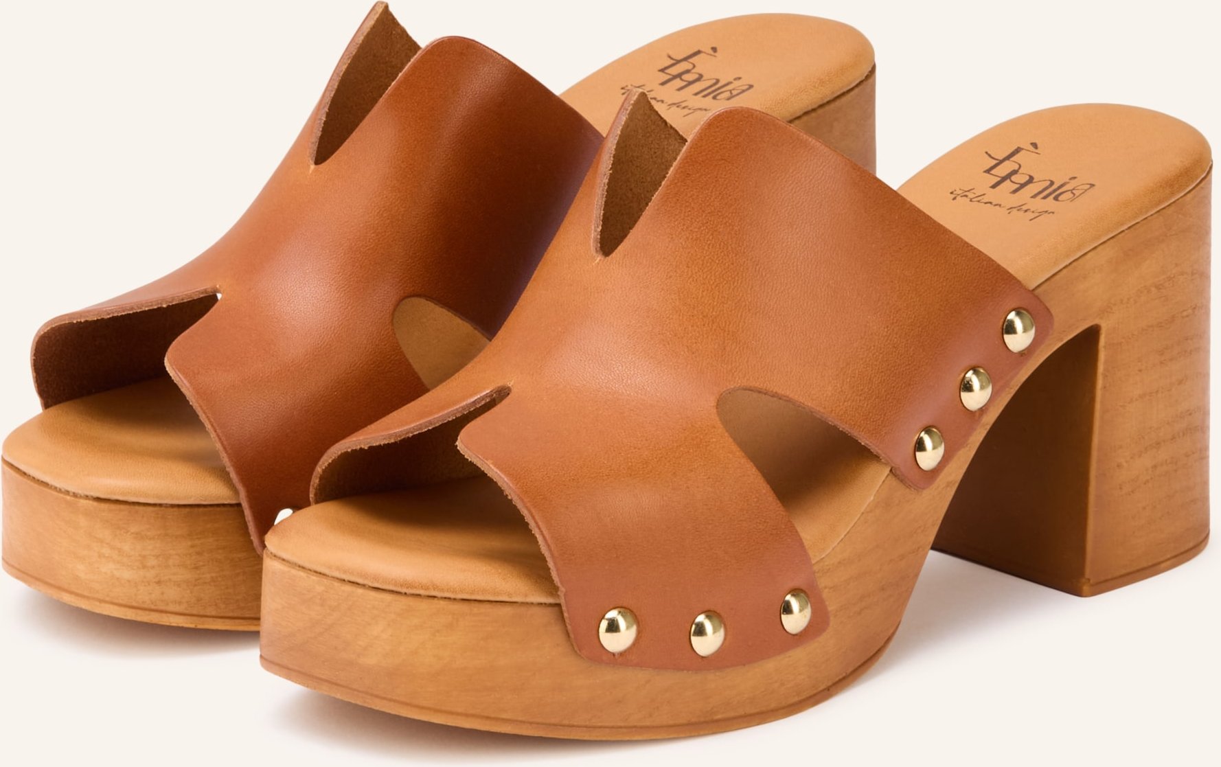 È Mia Mules Mit Nieten braun