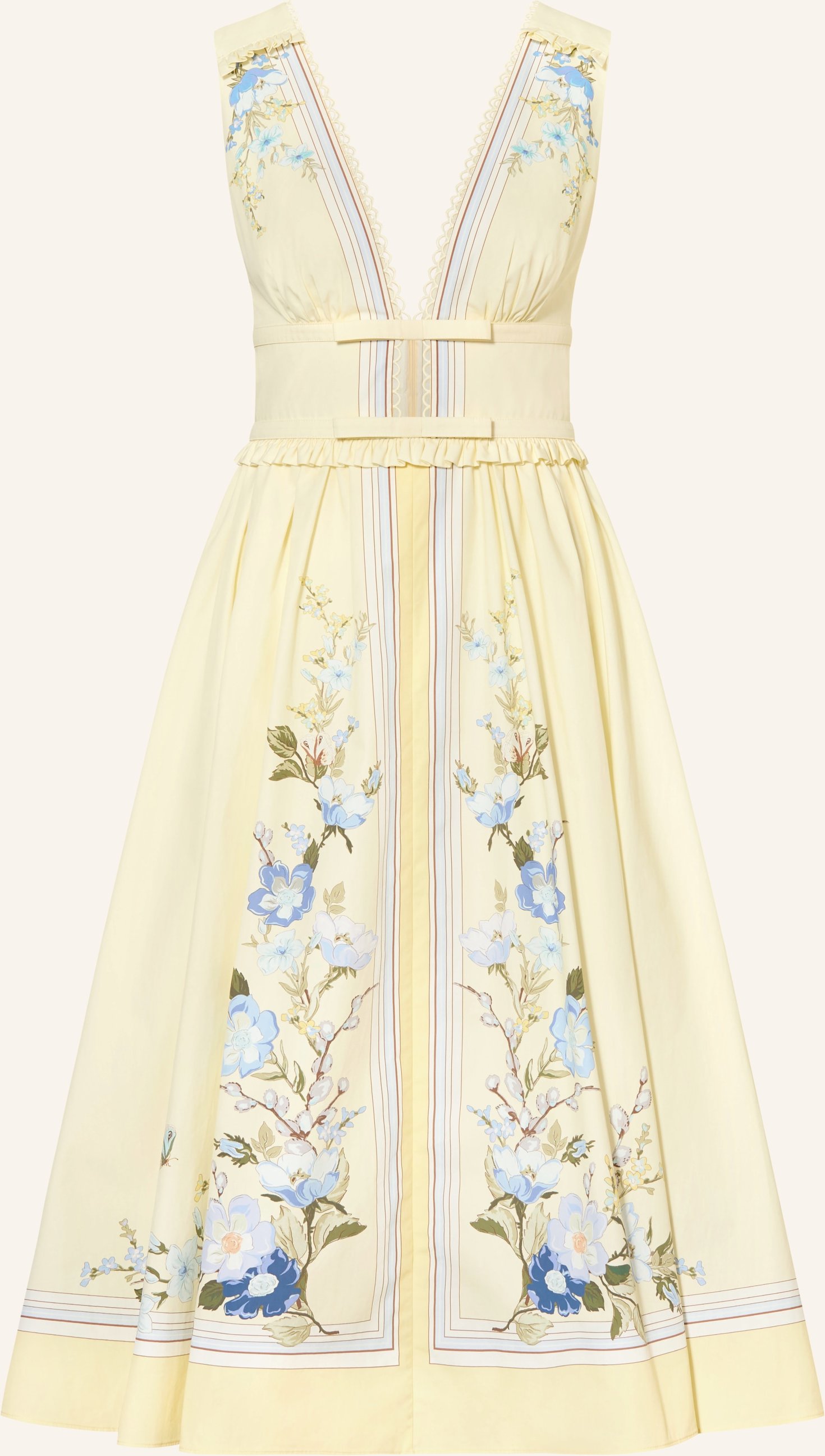 Self-Portrait Kleid Mit Rüschen gelb