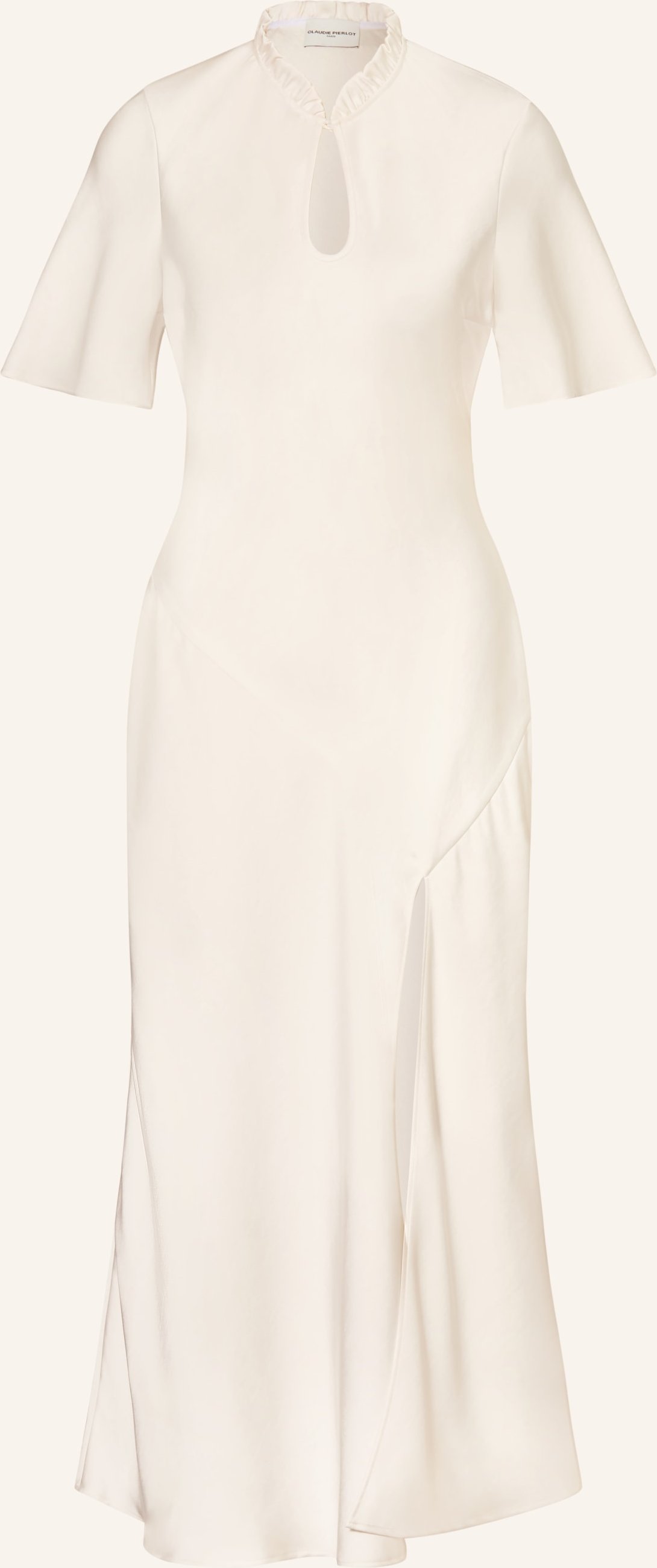 Claudie Pierlot Satinkleid Mit Rüschen weiss