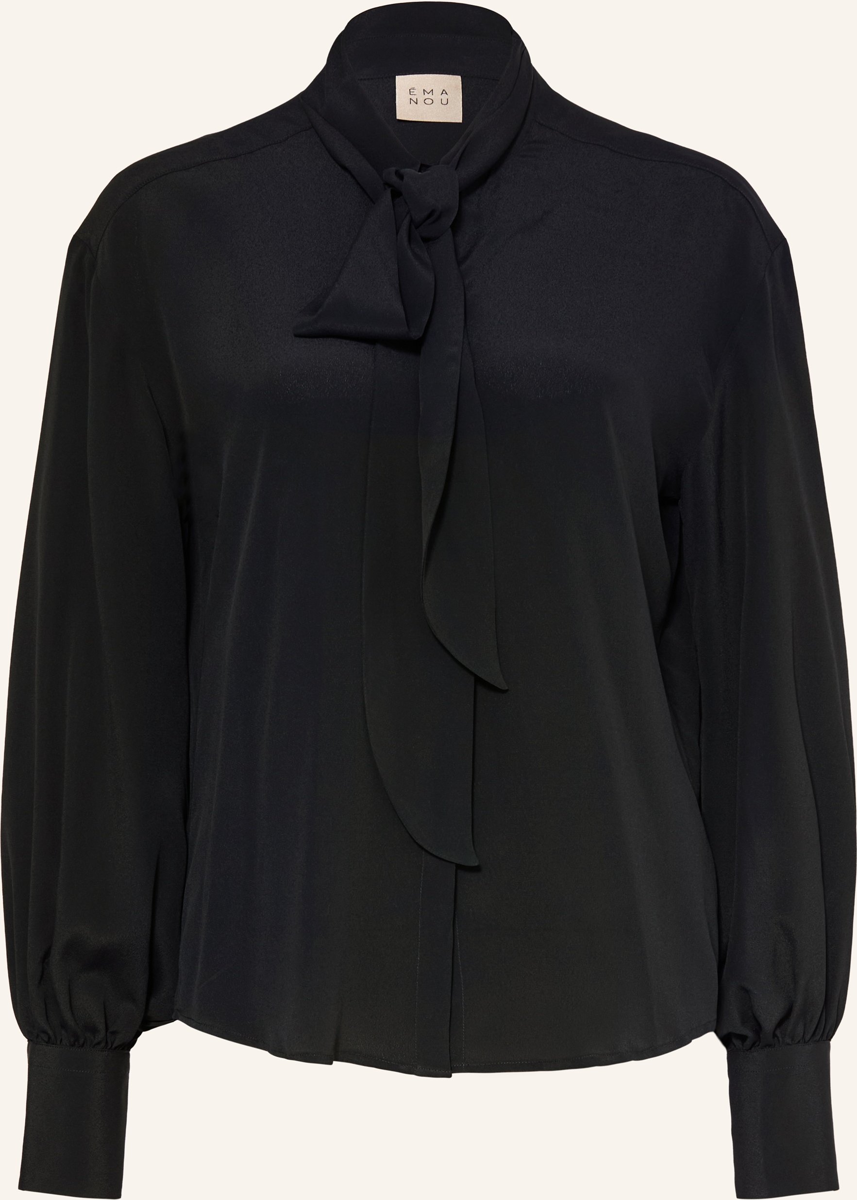 Émanou Schluppenbluse Mit Seide schwarz