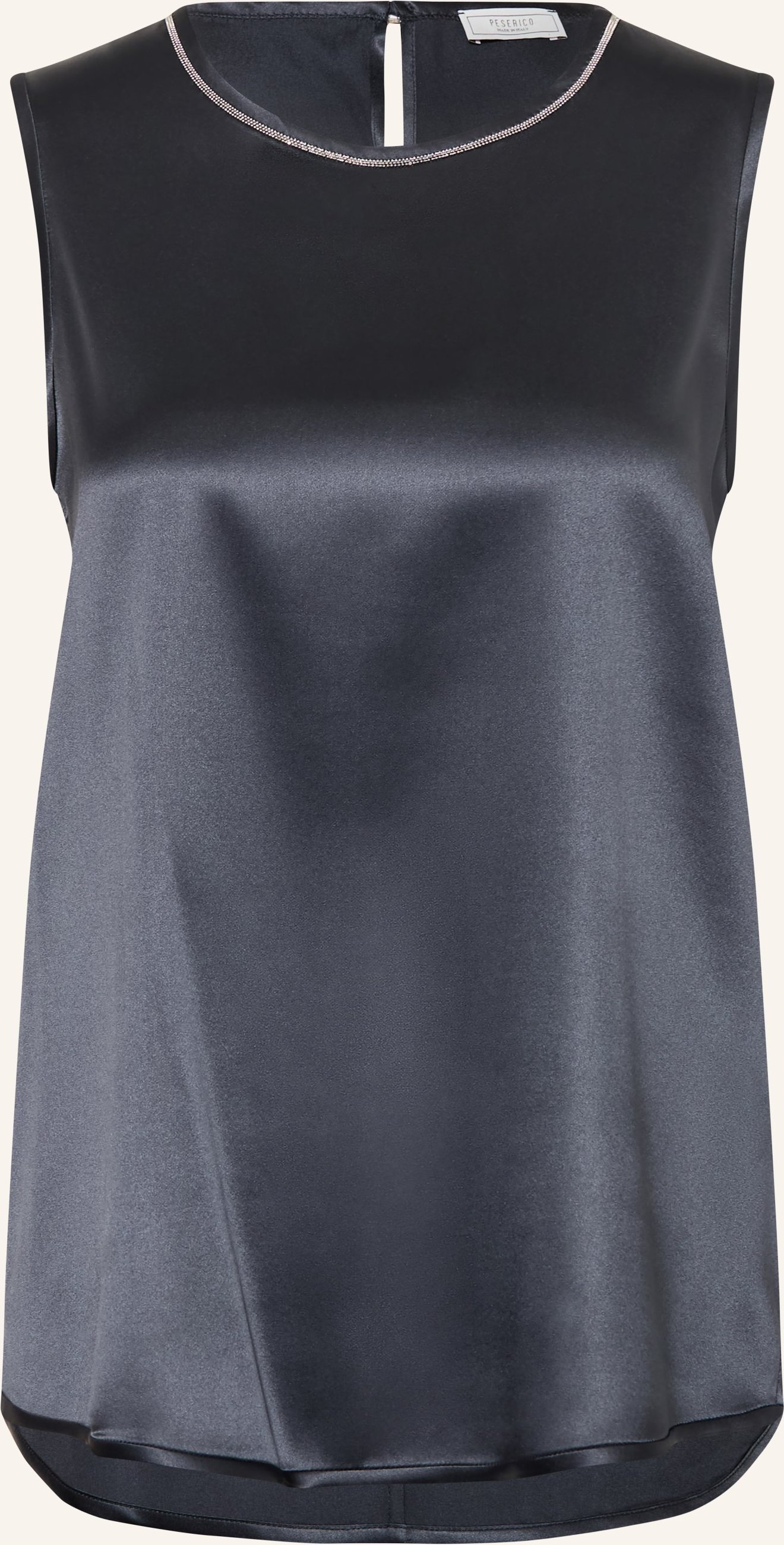 Peserico Satintop Mit Schmucksteinen blau