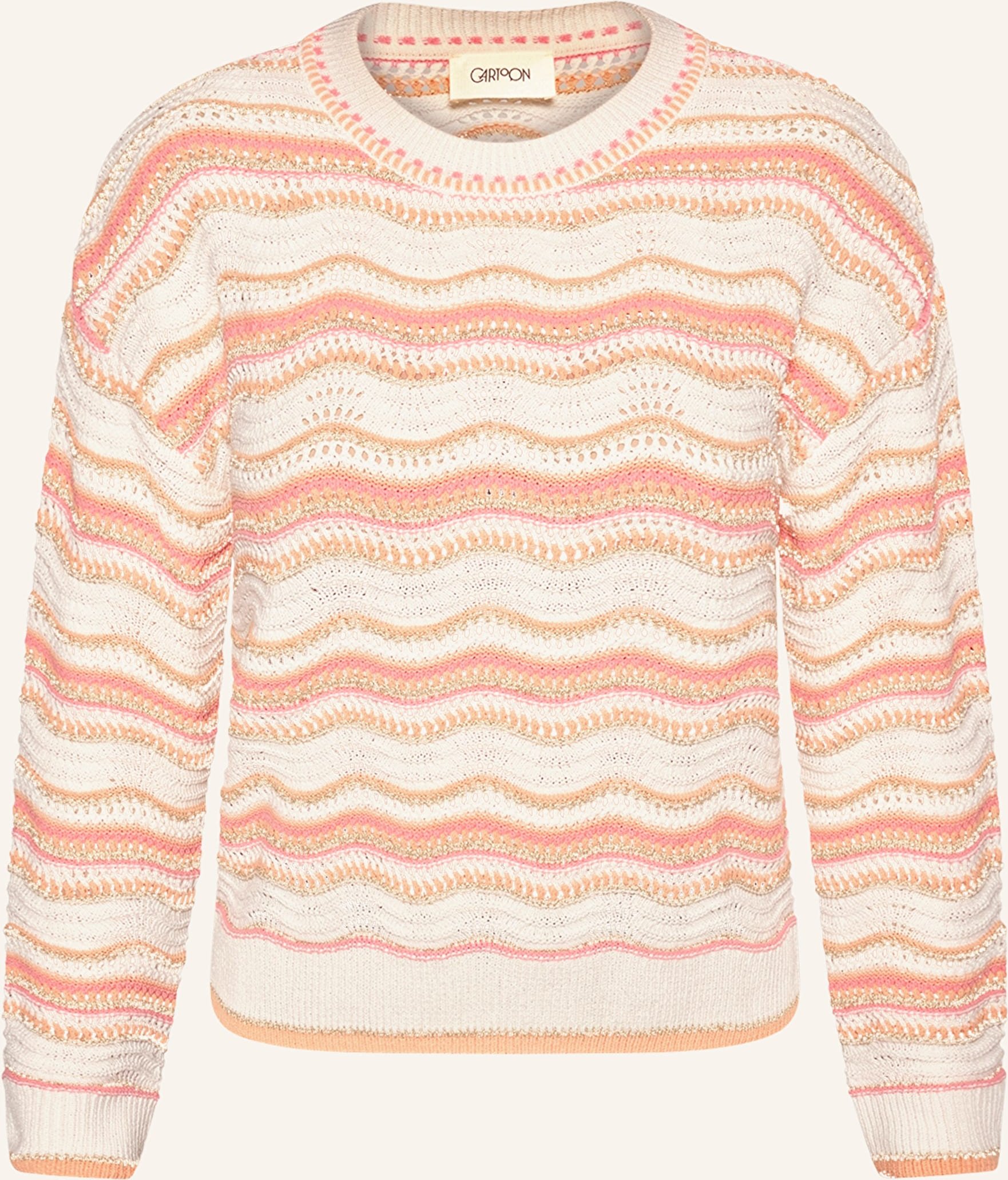 Cartoon Pullover Mit Glitzergarn weiss