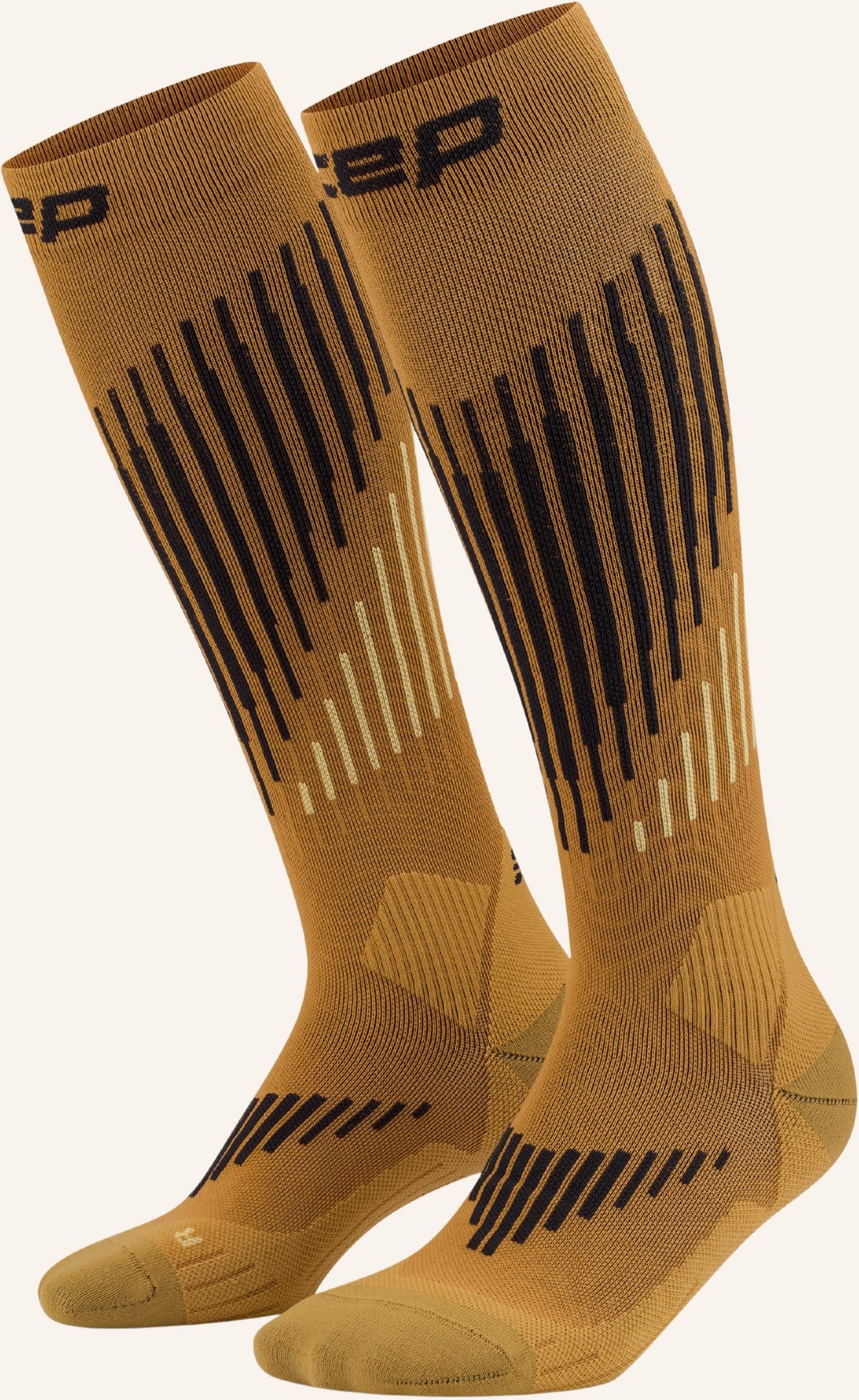 Cep Laufsocken Knee High Touring Skiing Mit Kompression braun