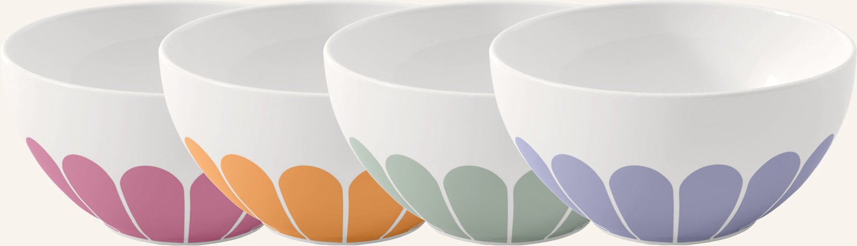 Villeroy & Boch Müslischale 4tlg. Fleur Couleur weiss